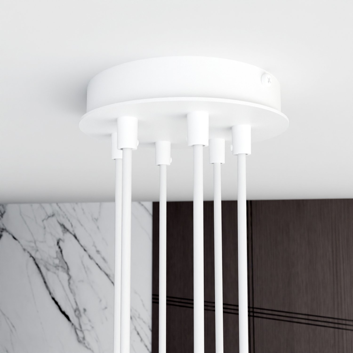 Sospensione Moderna Tefnut 6 Luci In Acciaio Bianco LA0060-EB-6-BI