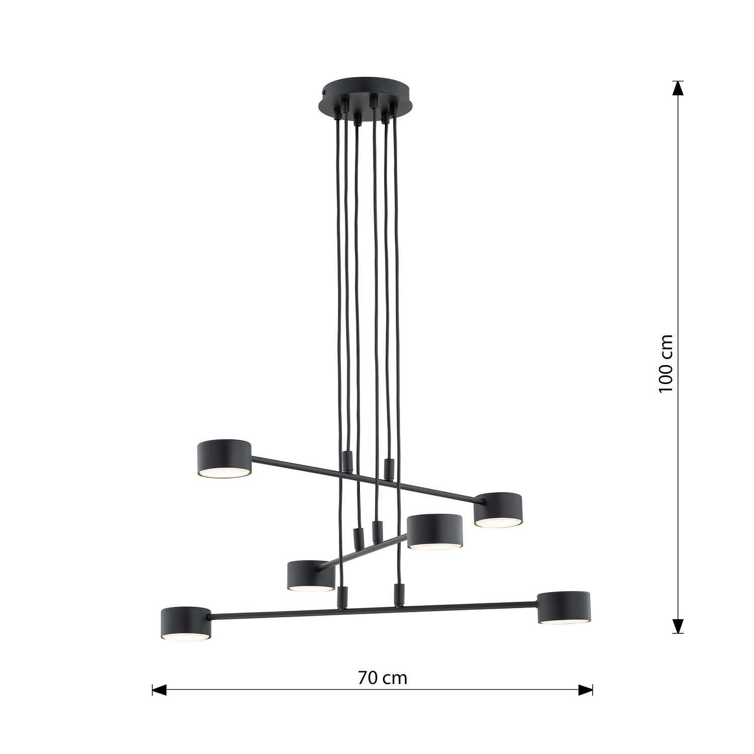 Sospensione Moderna Tefnut 6 Luci In Acciaio Nero LA0060-EB-6-NR