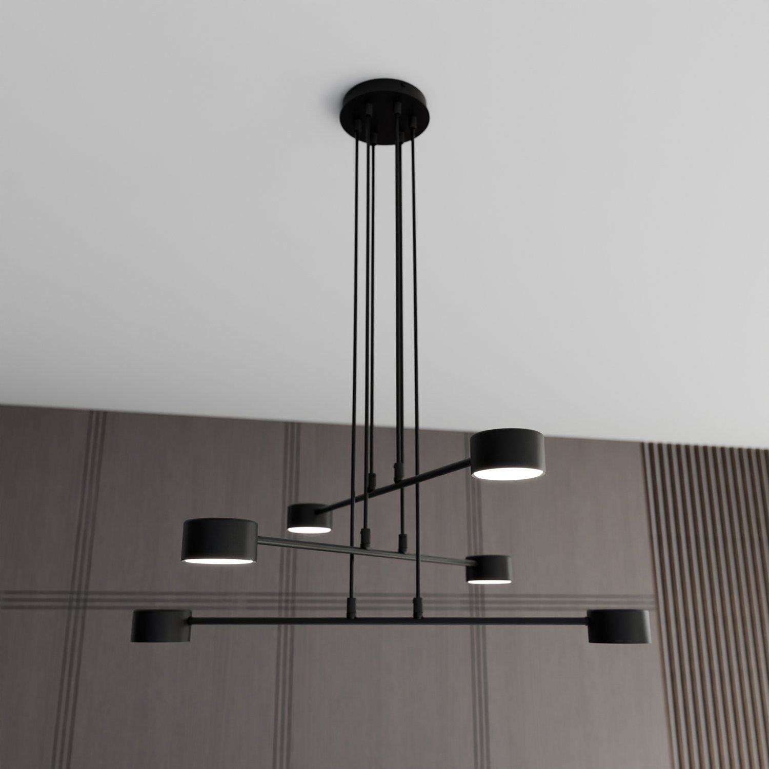 Sospensione Moderna Tefnut 6 Luci In Acciaio Nero LA0060-EB-6-NR