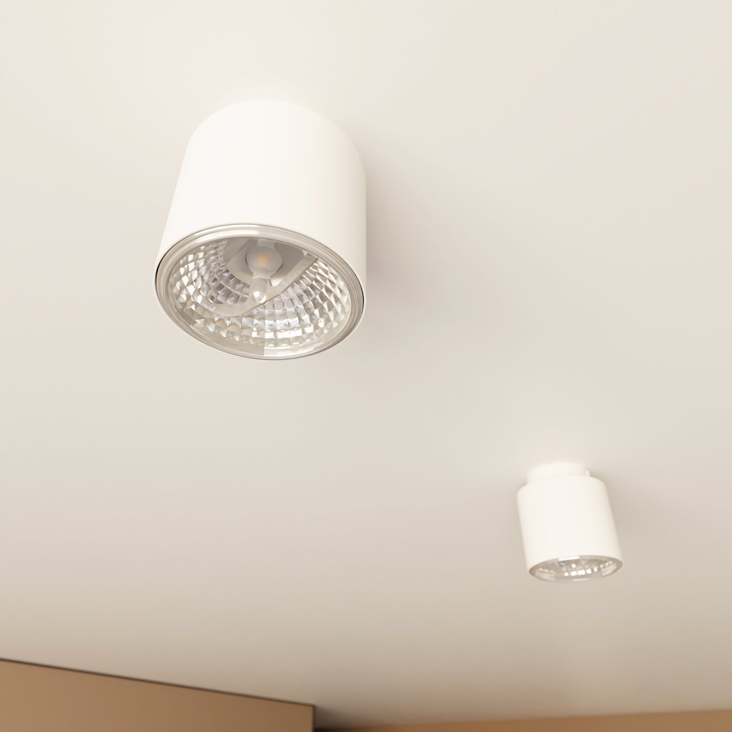 Plafoniera Moderna 1 Luce Faretto Aditya In Acciaio Bianco 1311/1