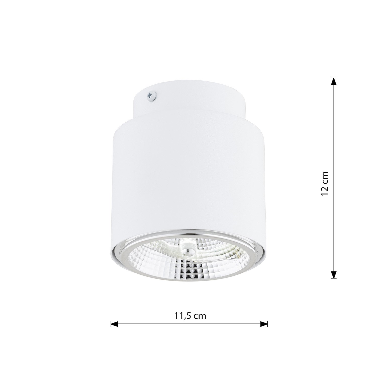 Plafoniera Moderna 1 Luce Faretto Aditya In Acciaio Bianco 1311/1