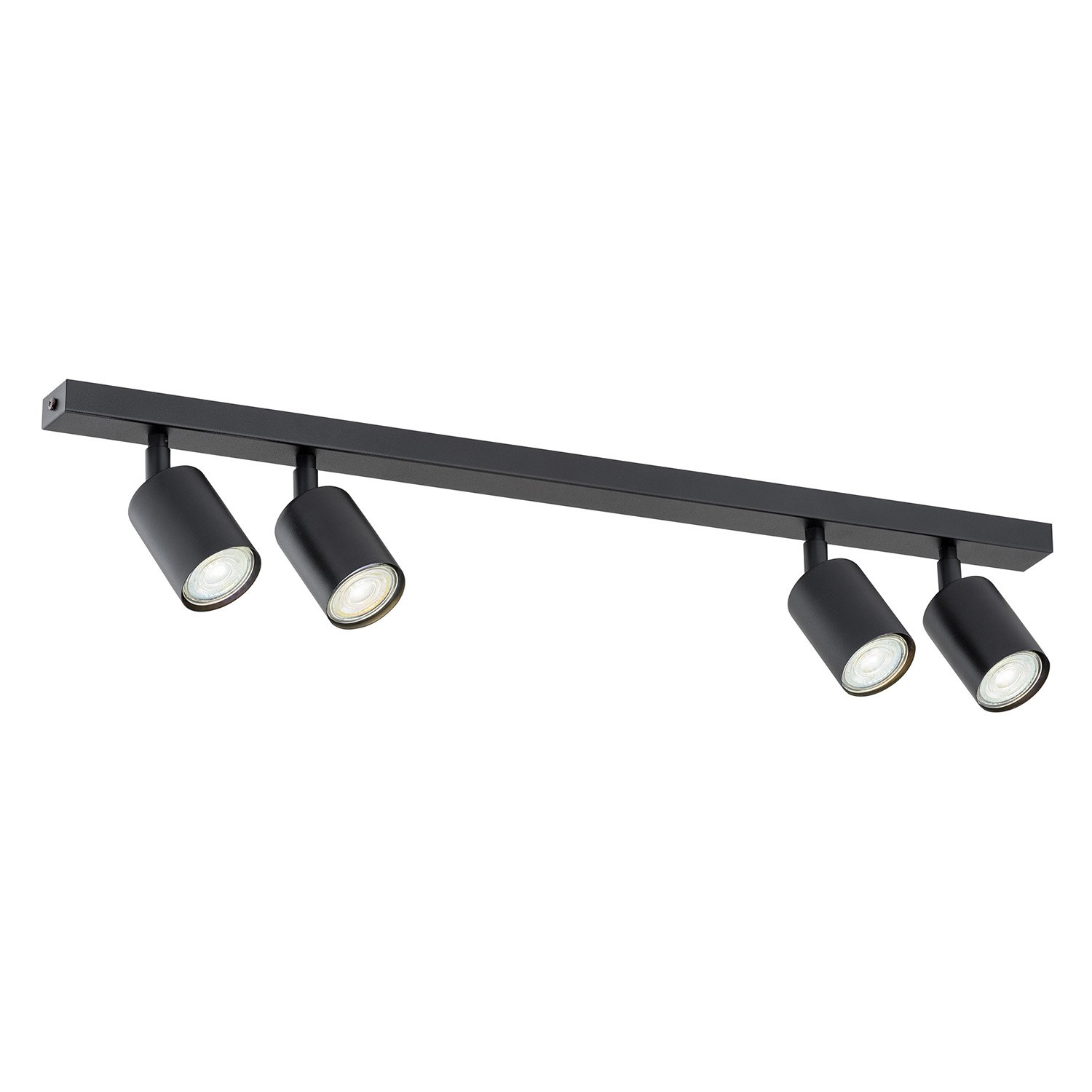 Plafoniera Moderna 4 Luci Faretti Khnum In Acciaio Nero