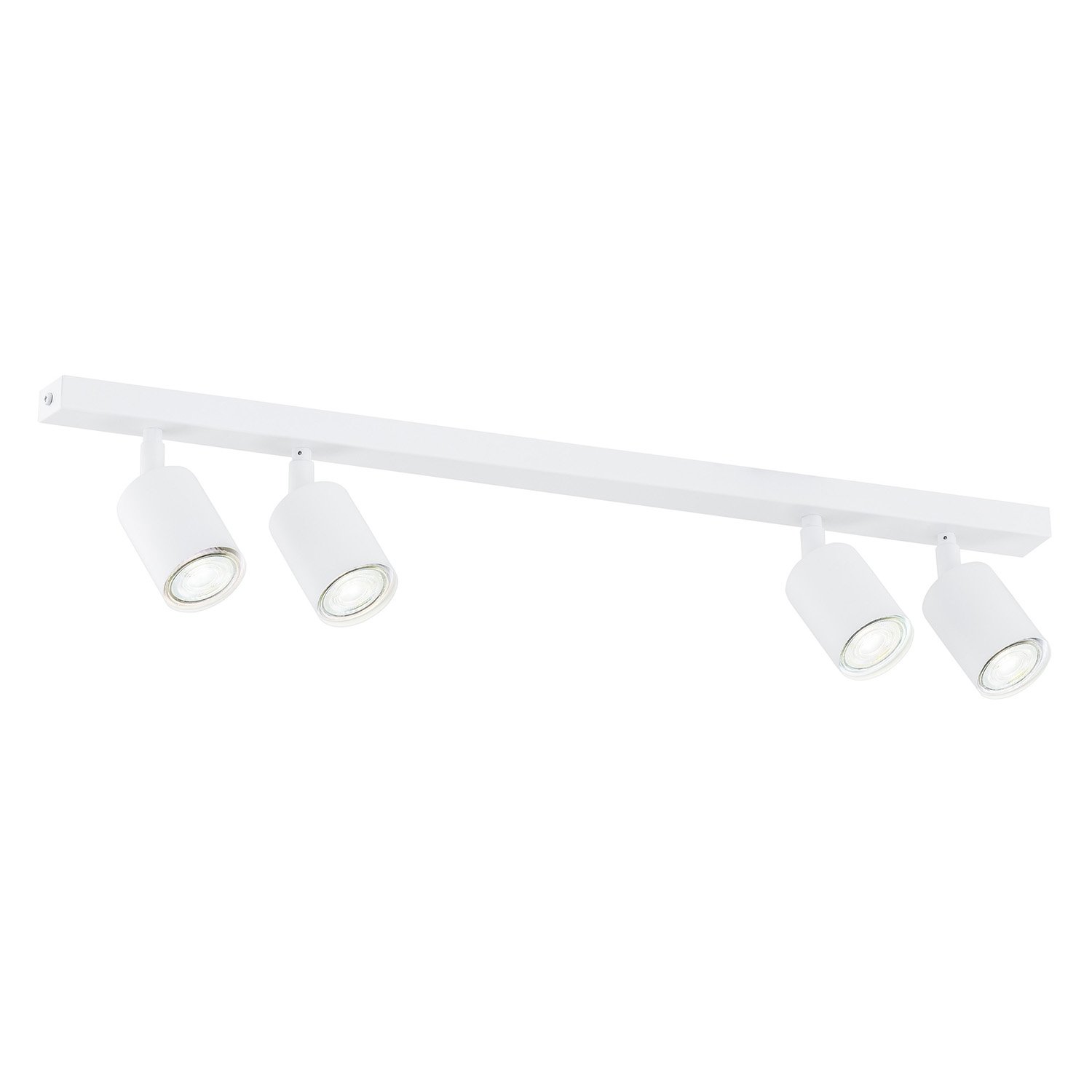 Plafoniera Moderna 4 Luci Faretti Khnum In Acciaio Bianco