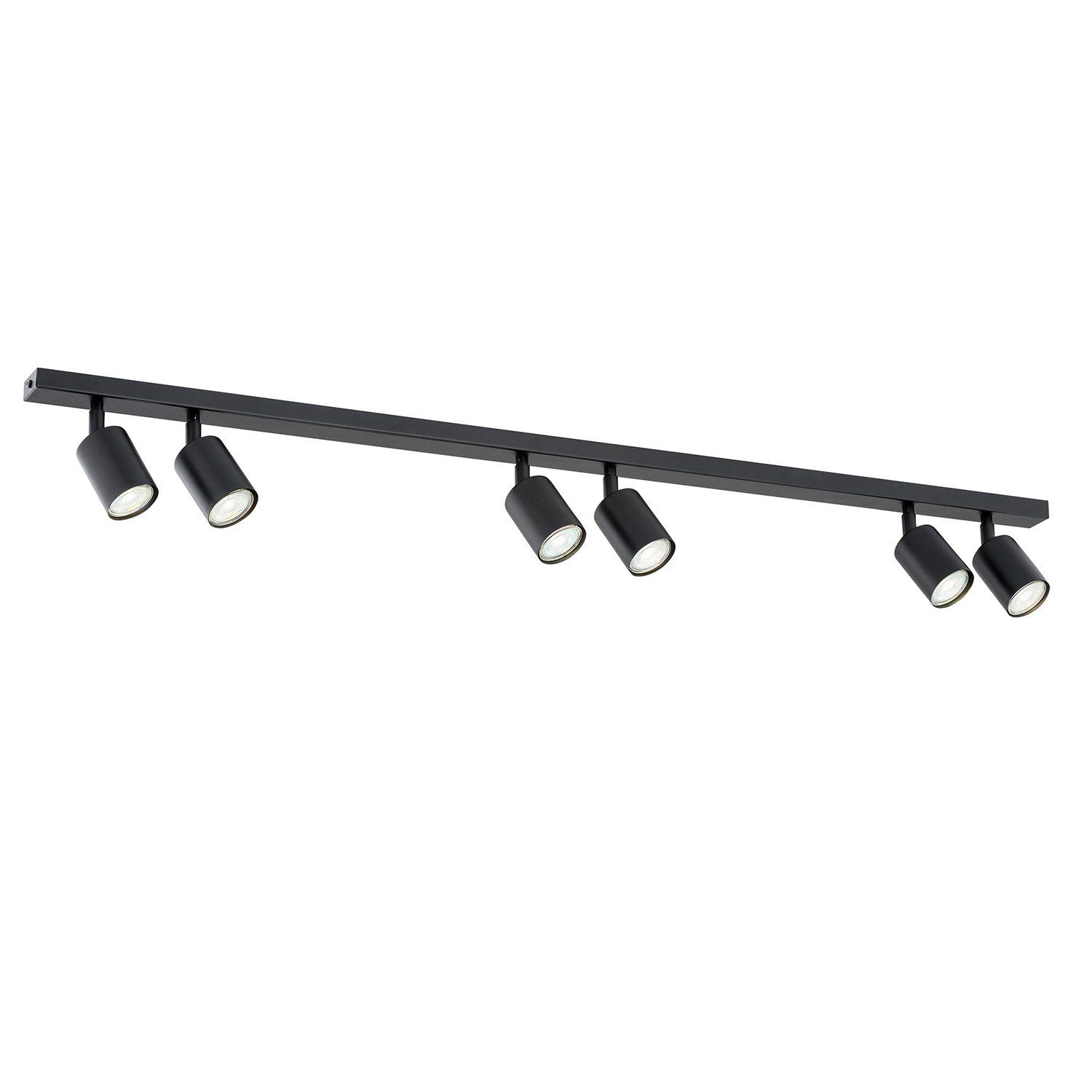 Plafoniera Moderna 6 Luci Faretti Khnum In Acciaio Nero