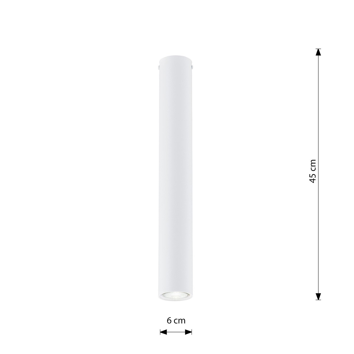 Plafoniera Moderna Faretto Mahadeva 1 Luce Acciaio Bianco 45 Cm 1317/1L