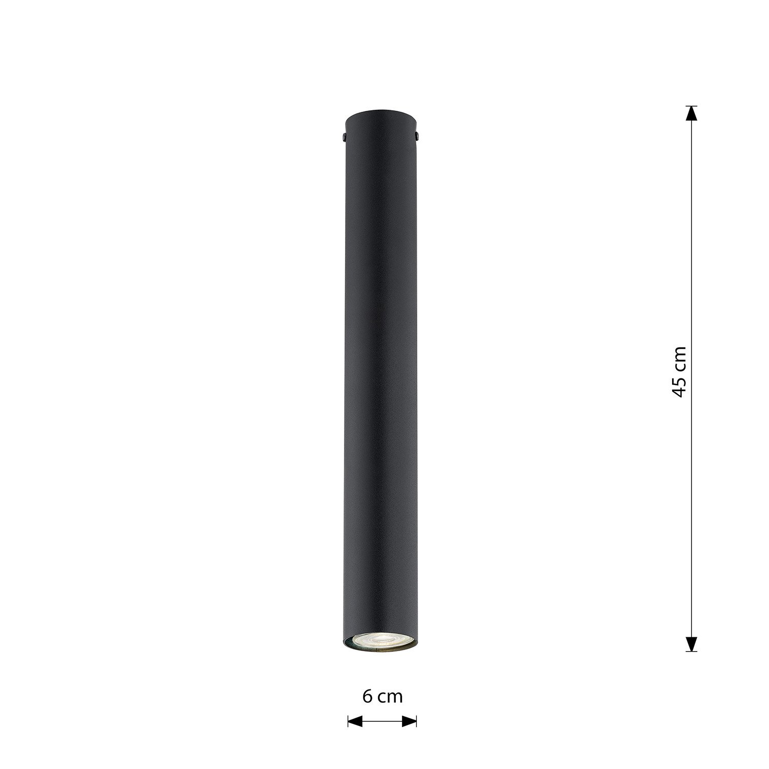 Plafoniera Moderna Faretto Mahadeva 1 Luce Acciaio Nero 45 Cm 1316/1L