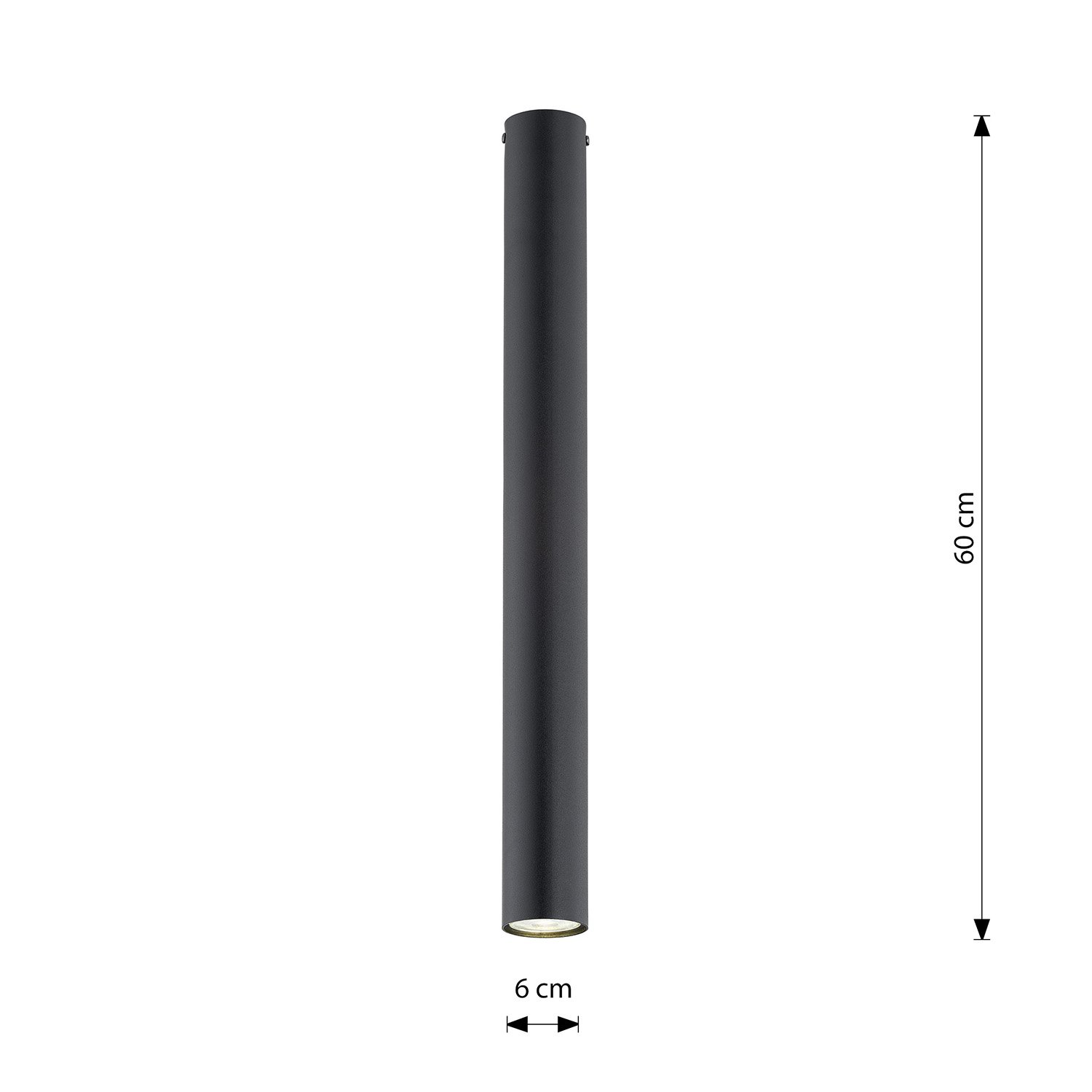 Plafoniera Moderna Faretto Mahadeva 1 Luce Acciaio Nero 60 Cm 1316/1XL
