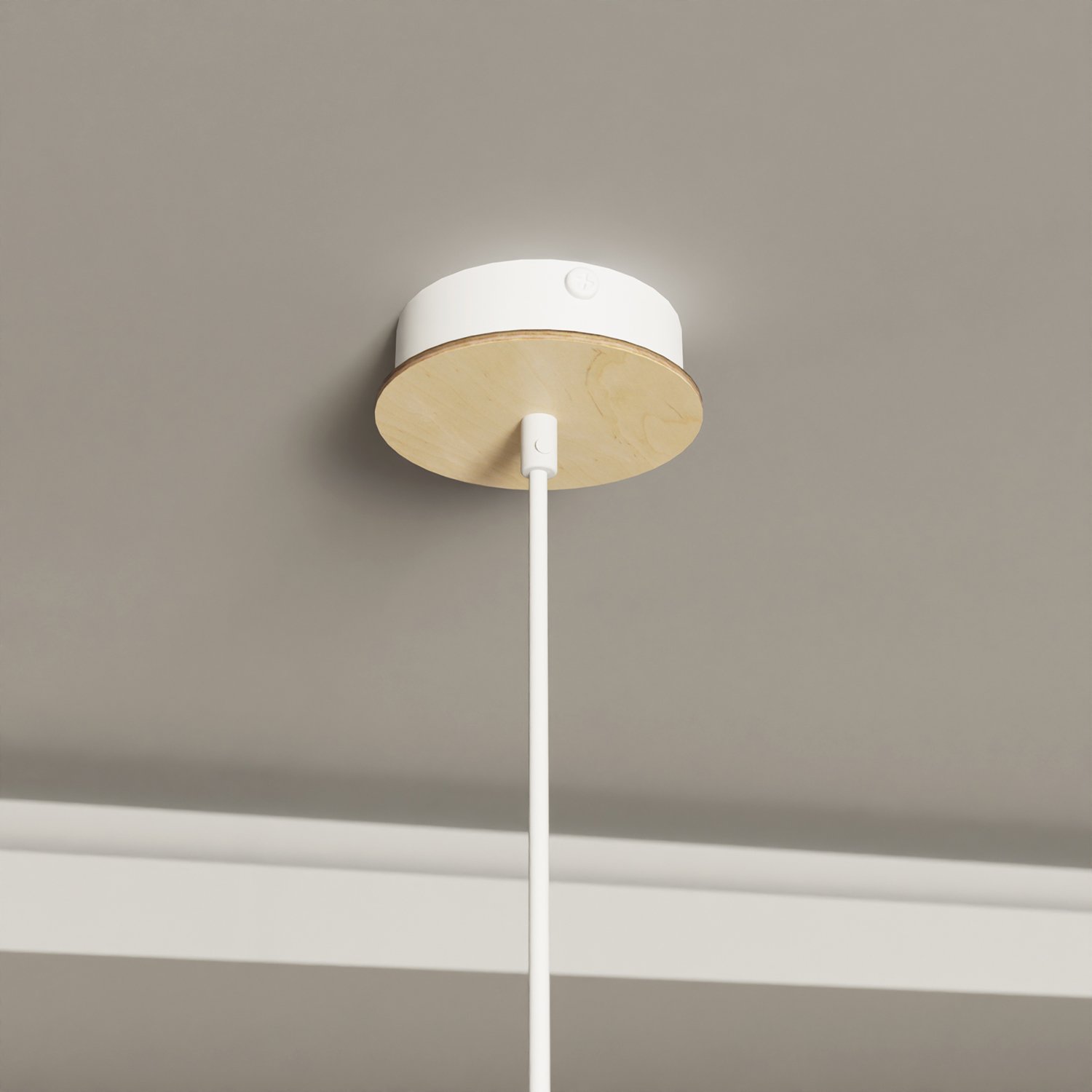 Sospensione Nordica Ishtar 1 Luce In Legno E Acciaio Bianco LA0066-EB-1-BI