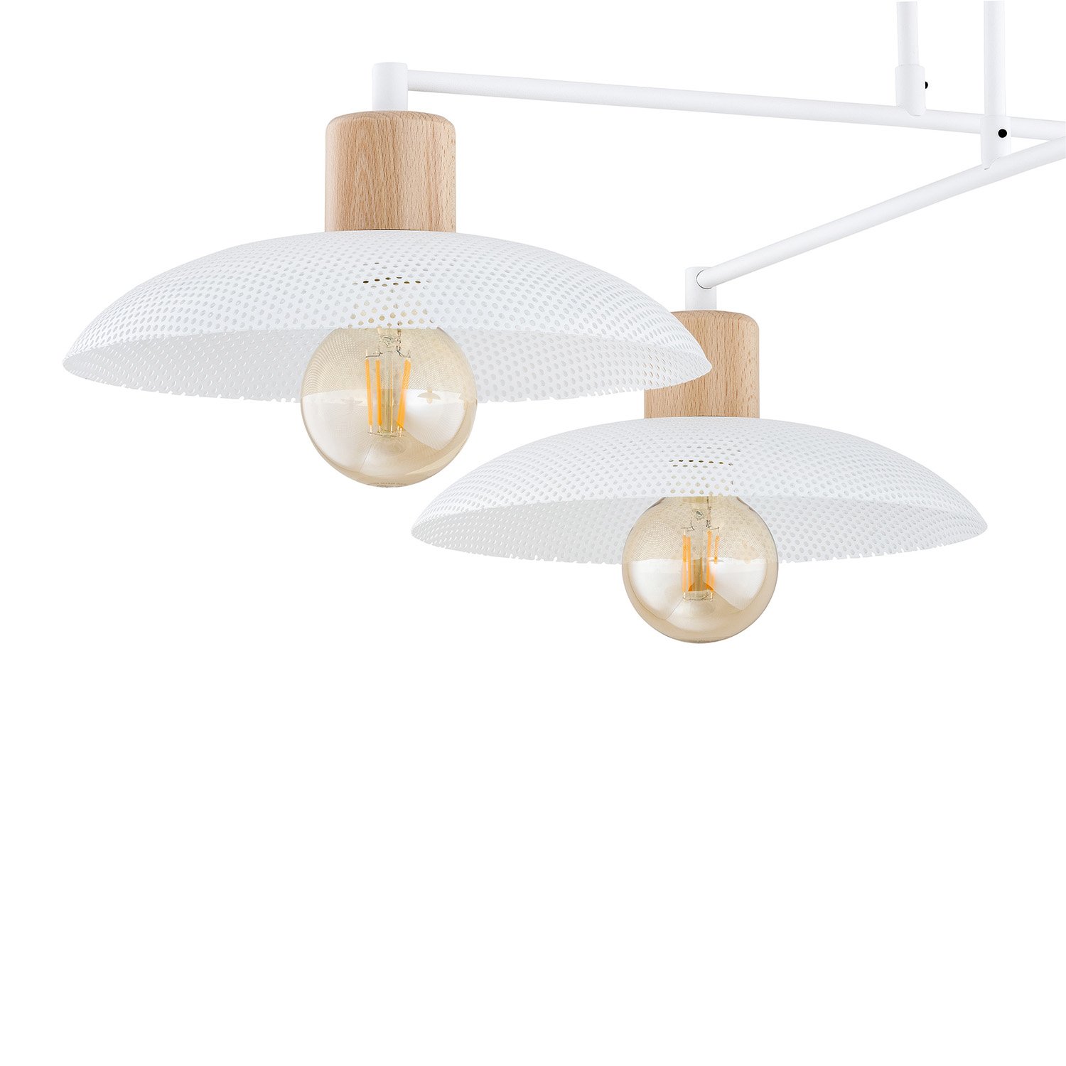 Lampadario Minimal Siri Acciaio Bianco 4 Luci E27 1319/4