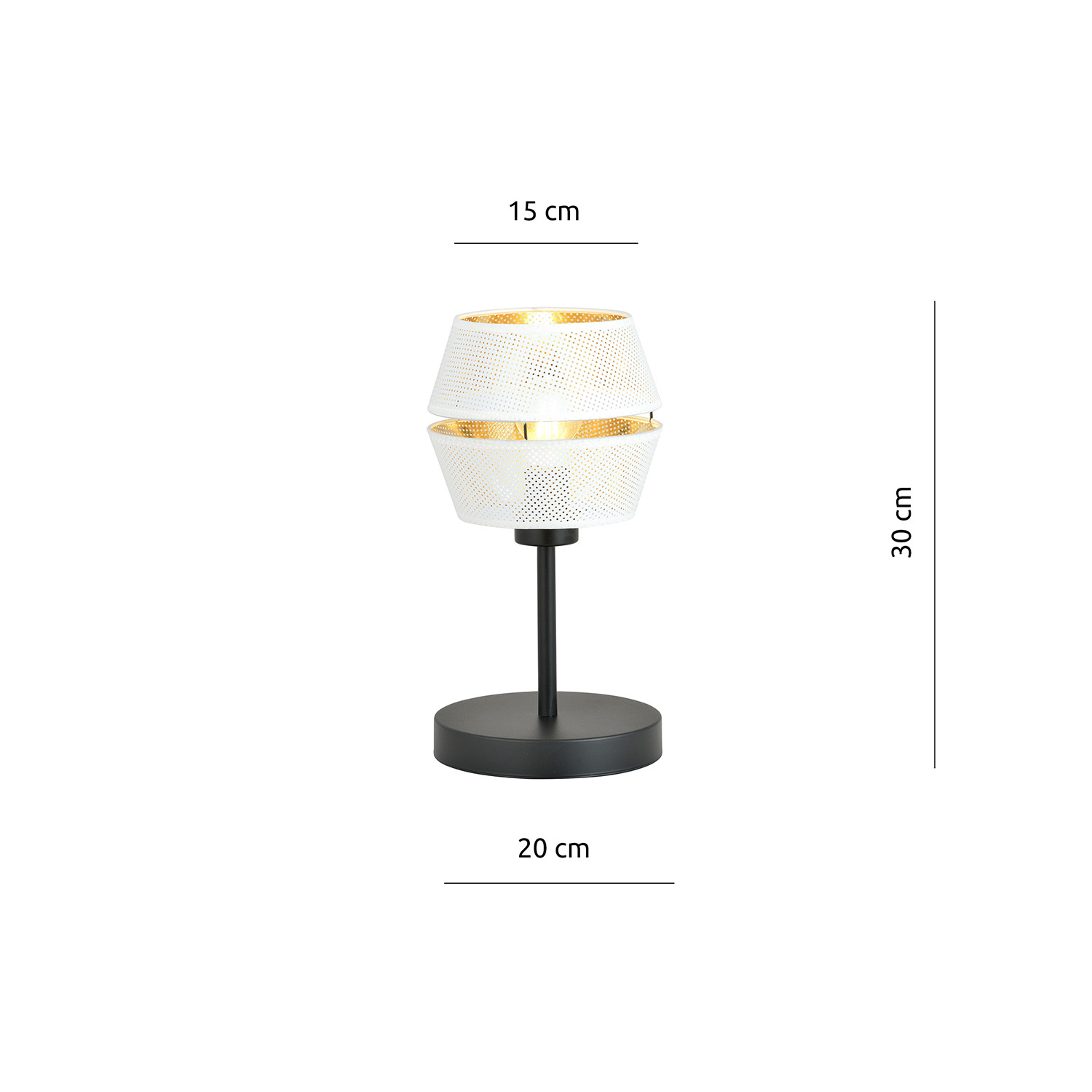 Lumetto Contemporaneo 1 Luce Enea In Metallo Bianco E Oro LA0092-EB-LT1-NR-BI