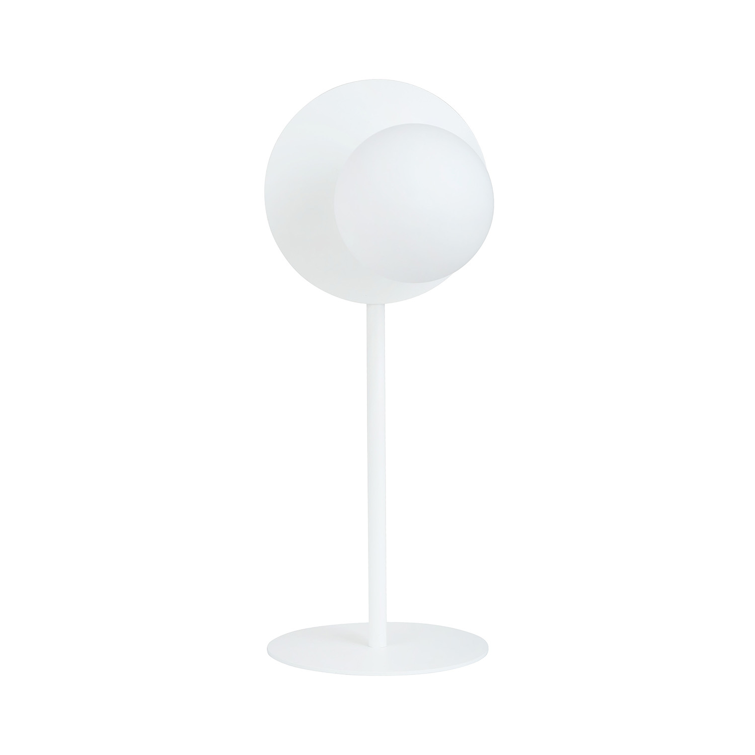 Lampada Da Tavolo Contemporanea Ippolita 1 Luce In Acciaio Bianco E Vetro Opalino LA0093-EB-LT1-BI