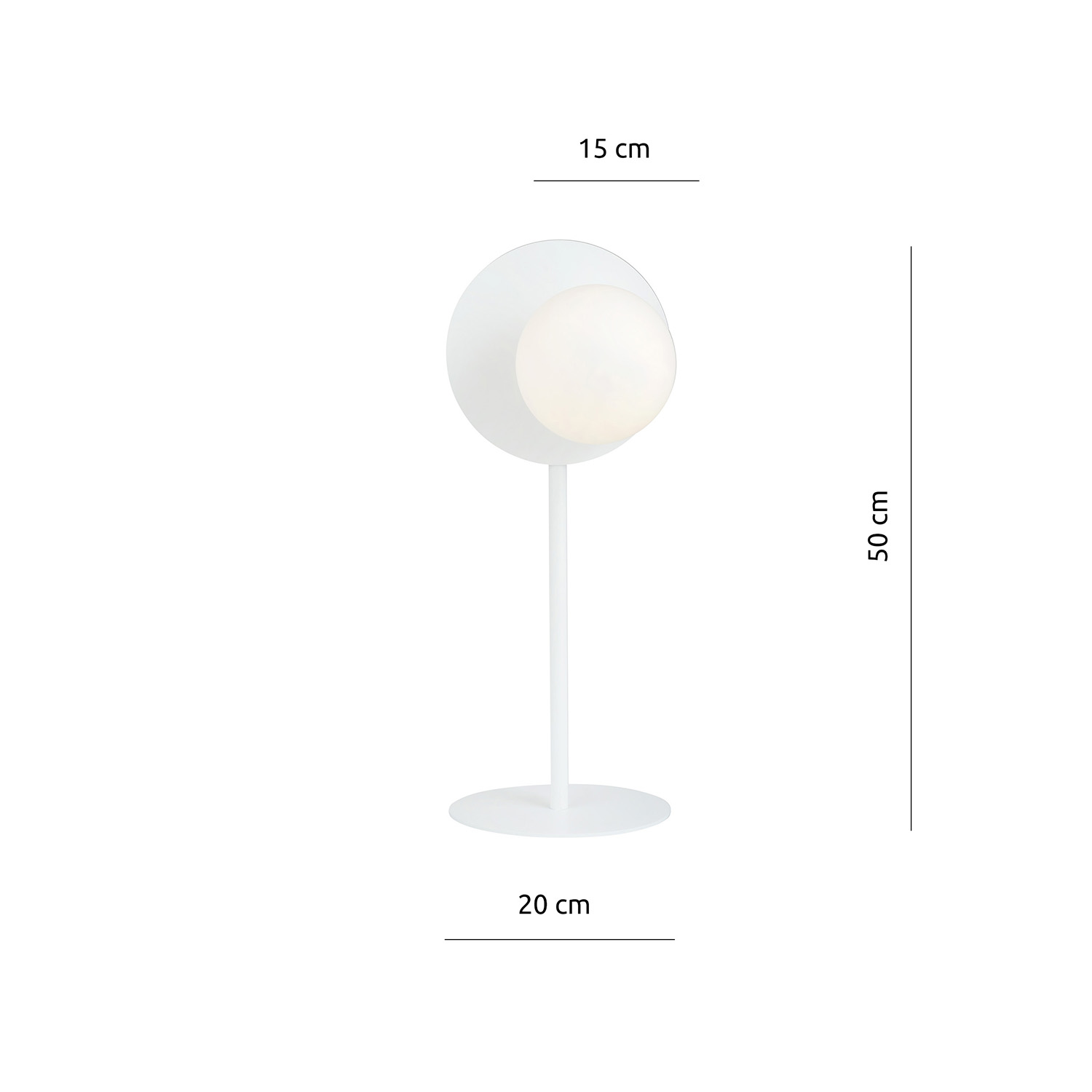 Lampada Da Tavolo Contemporanea Ippolita 1 Luce In Acciaio Bianco E Vetro Opalino LA0093-EB-LT1-BI