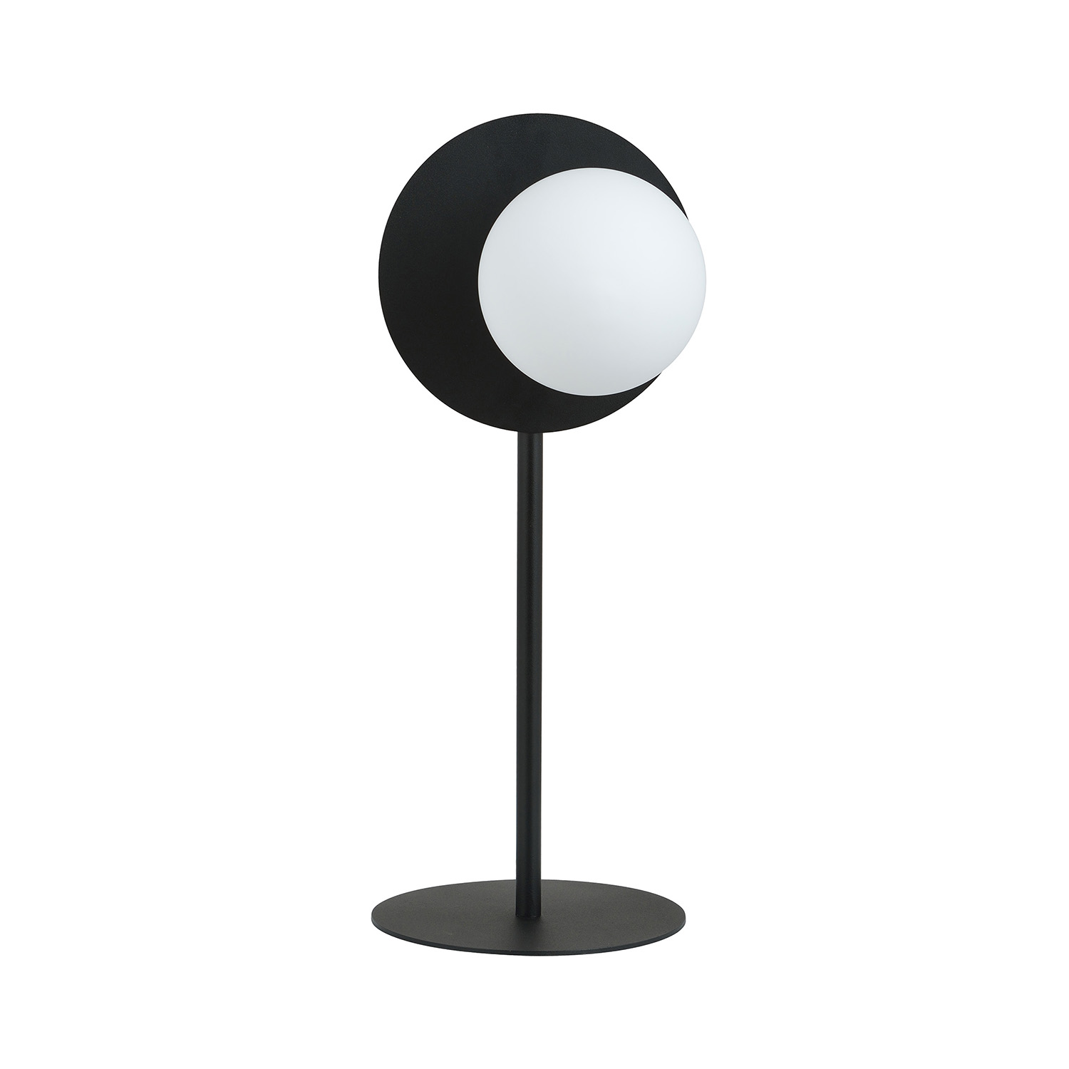 Lampada Da Tavolo Contemporanea Ippolita 1 Luce In Acciaio Nero E Vetro Opalino LA0093-EB-LT1-NR