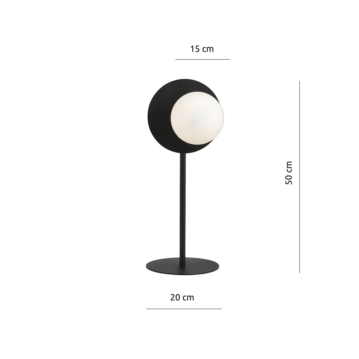 Lampada Da Tavolo Contemporanea Ippolita 1 Luce In Acciaio Nero E Vetro Opalino LA0093-EB-LT1-NR