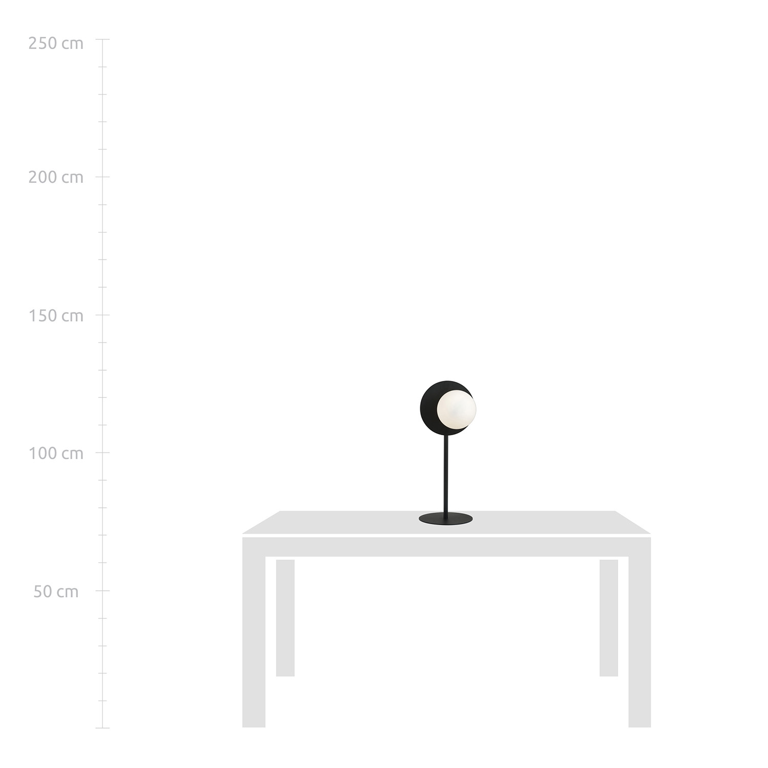 Lampada Da Tavolo Contemporanea Ippolita 1 Luce In Acciaio Nero E Vetro Opalino LA0093-EB-LT1-NR