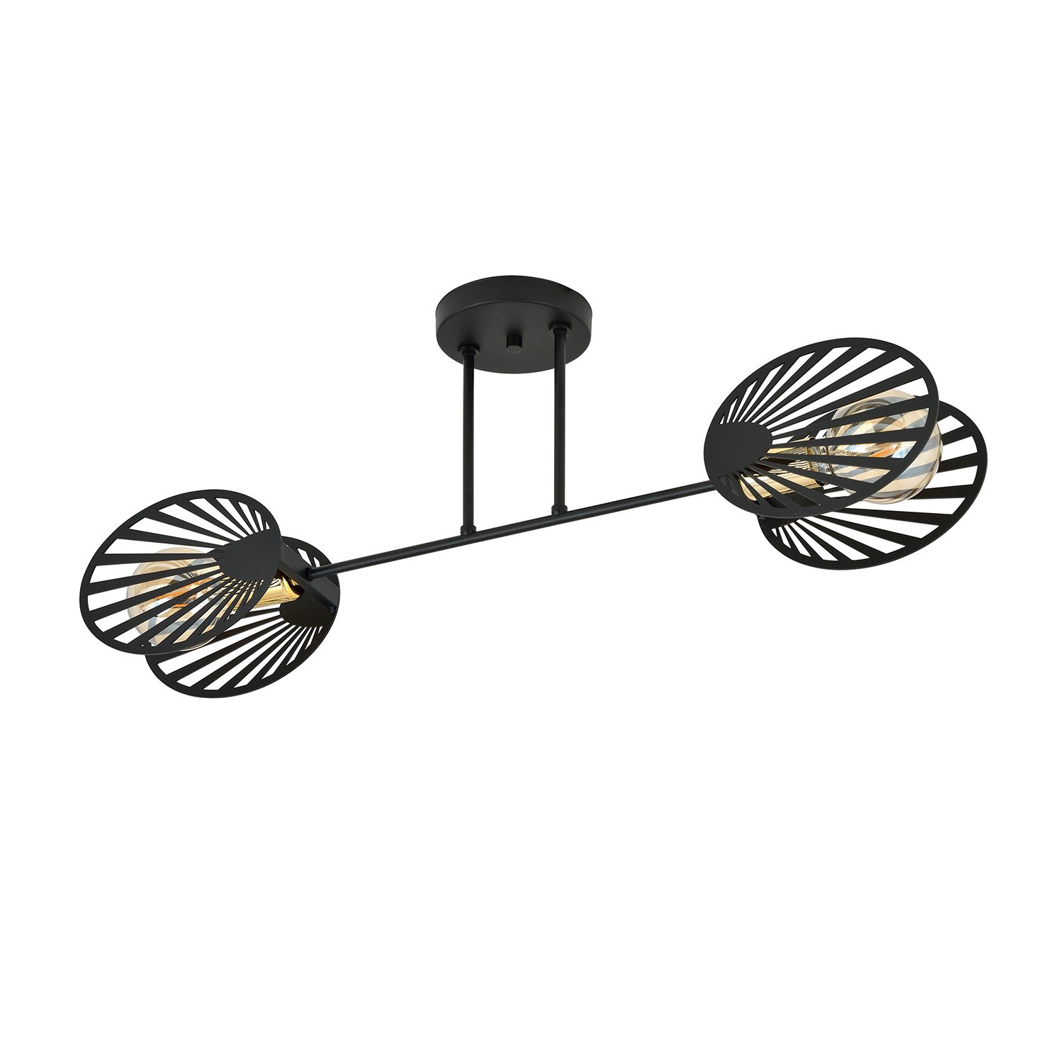 Plafoniera Contemporanea 2 Luci Tallia In Acciaio Nero E Oro LA0100-EB-PL2-NR