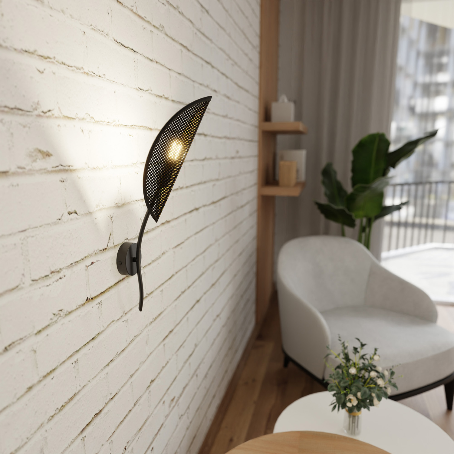 Applique Nordica 1 Luce Ares In Acciaio Nero Oro LA0102-EB-AP1-NR-OR