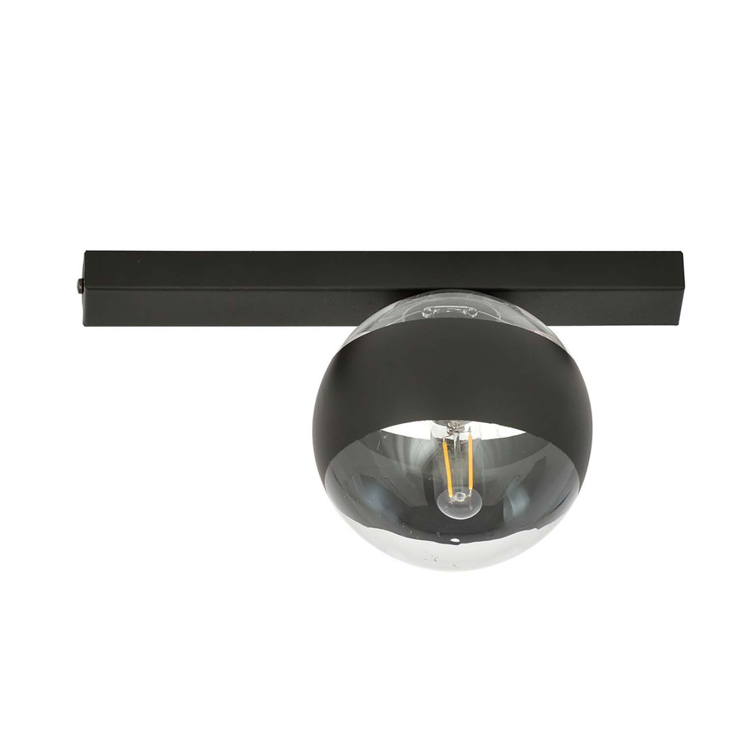 Plafoniera Moderna Giapeto Acciaio Nero 1 Luce E14 Ip20 LA0106-EB-PL1-NR-TR