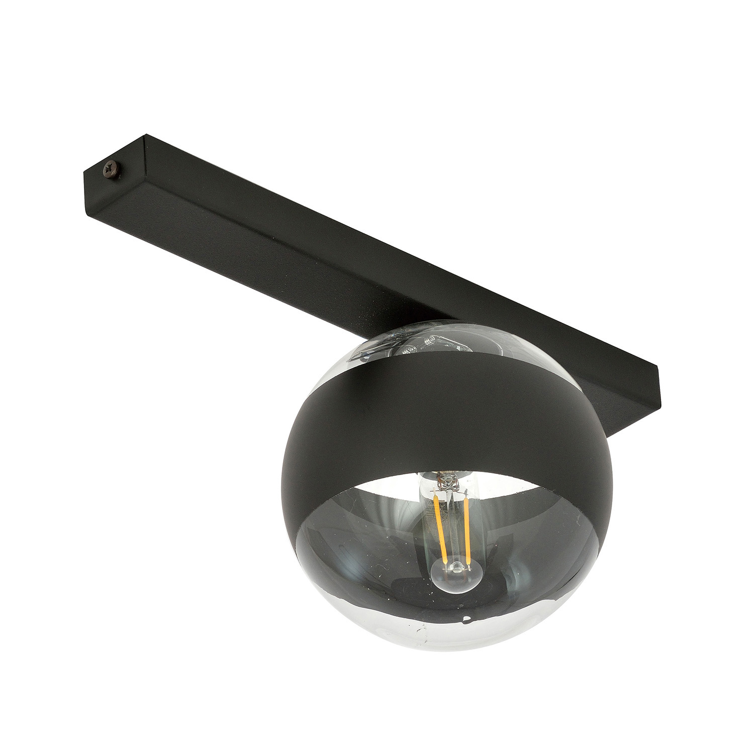Plafoniera Moderna Giapeto Acciaio Nero 1 Luce E14 Ip20 LA0106-EB-PL1-NR-TR
