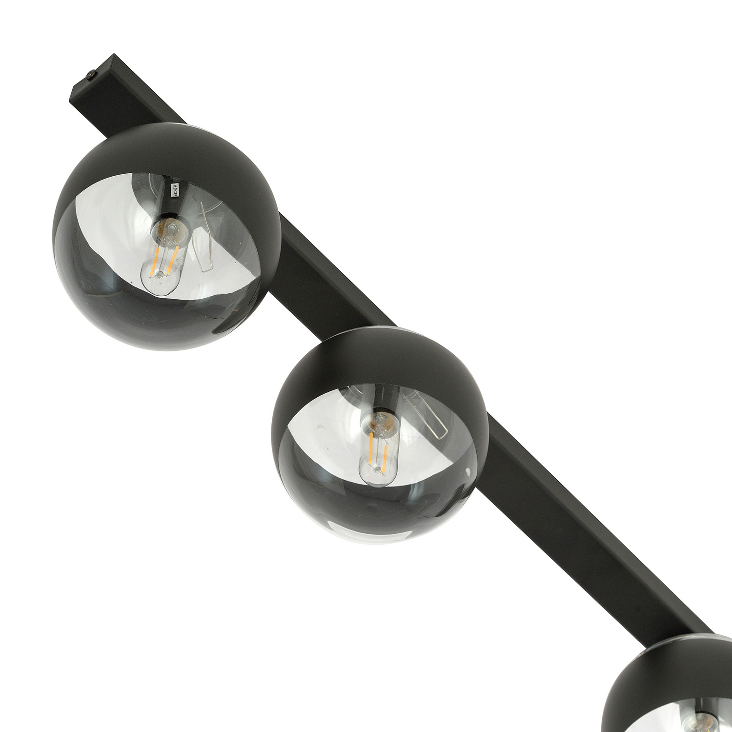 Plafoniera Moderna Giapeto Acciaio Nero 3 Luci E14 Ip20 LA0106-EB-PL3-NR-TR
