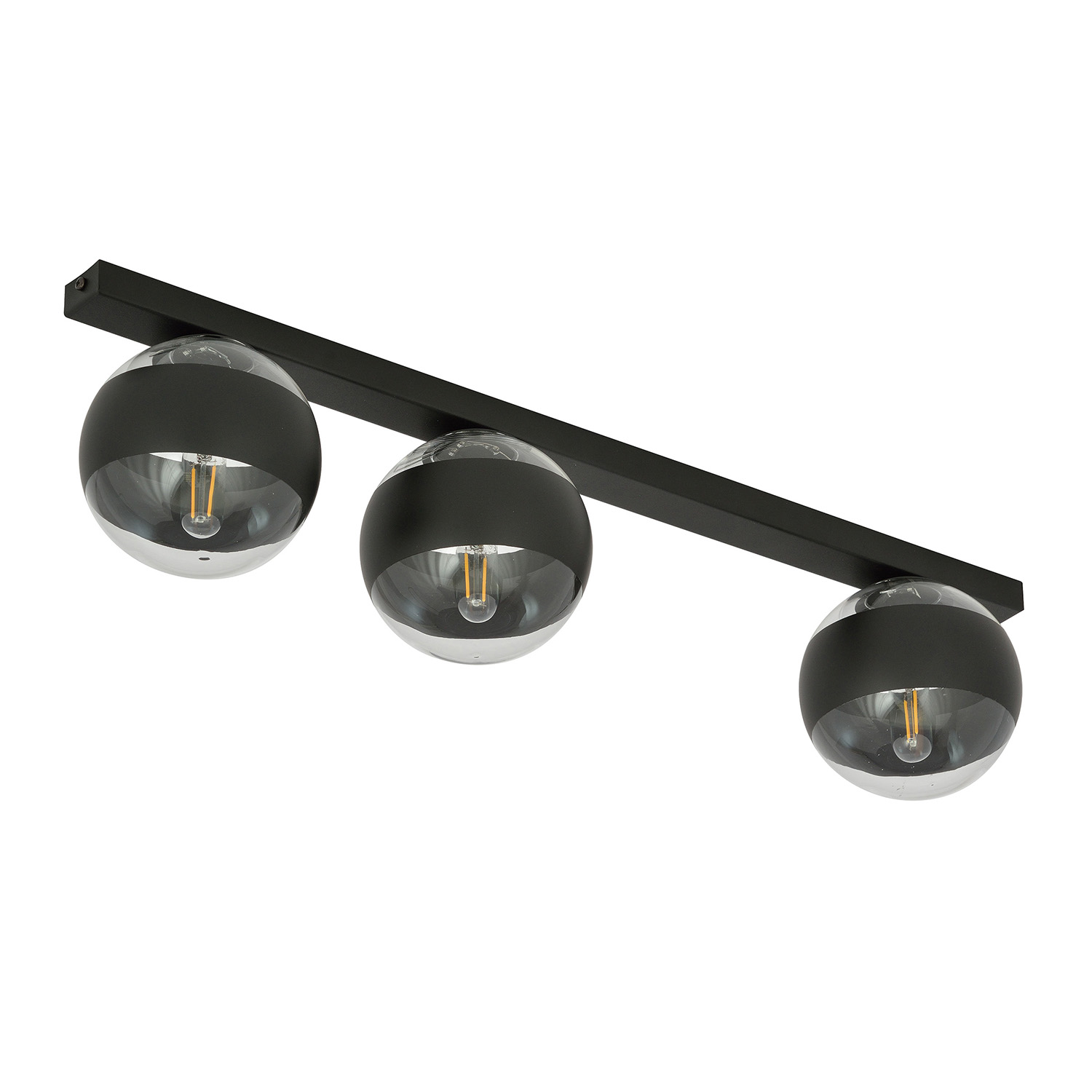 Plafoniera Moderna Giapeto Acciaio Nero 3 Luci E14 Ip20 LA0106-EB-PL3-NR-TR