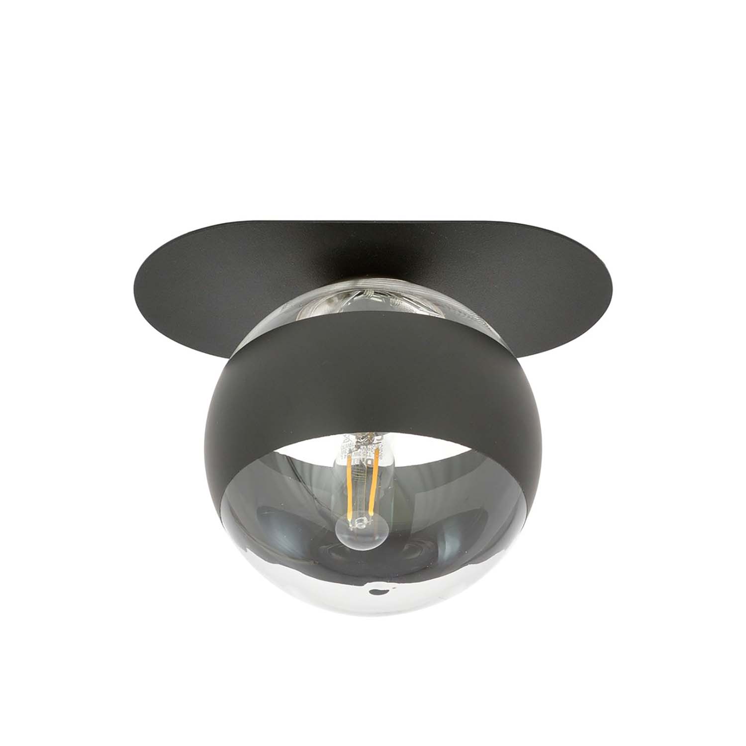 Plafoniera Minimal Teia Acciaio Nero 1 Luce E14 Ip20 LA0110-EB-PL1-NR