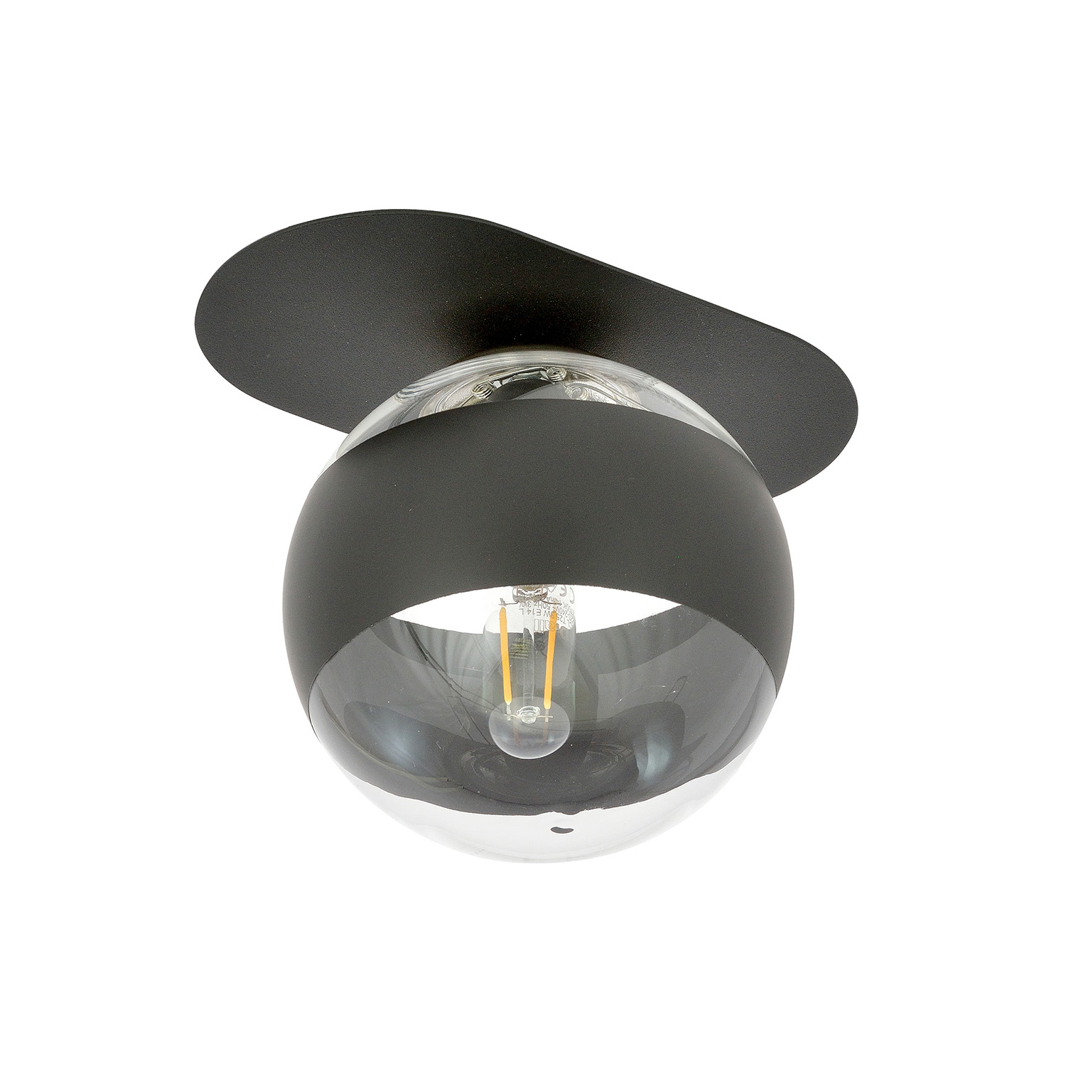 Plafoniera Minimal Teia Acciaio Nero 1 Luce E14 Ip20 LA0110-EB-PL1-NR