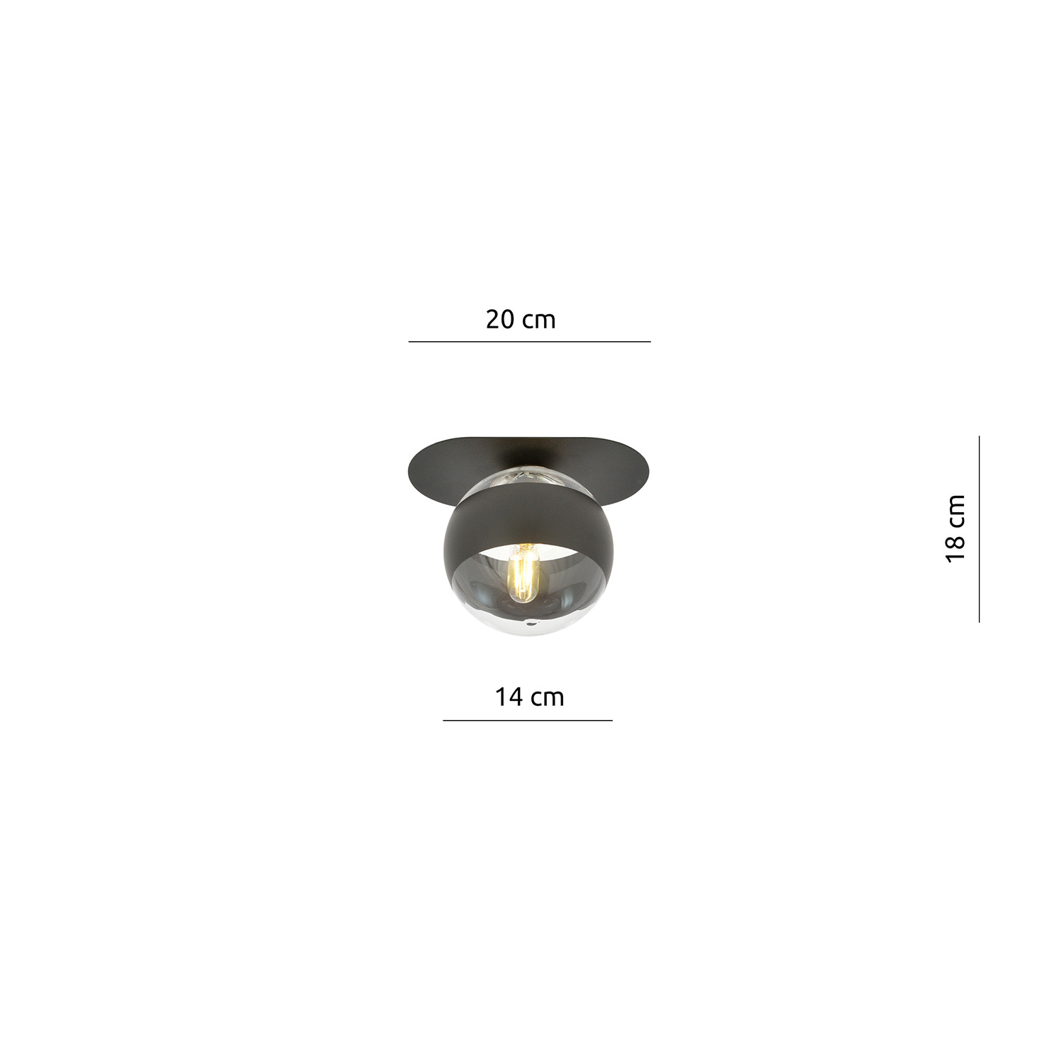 Plafoniera Minimal Teia Acciaio Nero 1 Luce E14 Ip20 LA0110-EB-PL1-NR