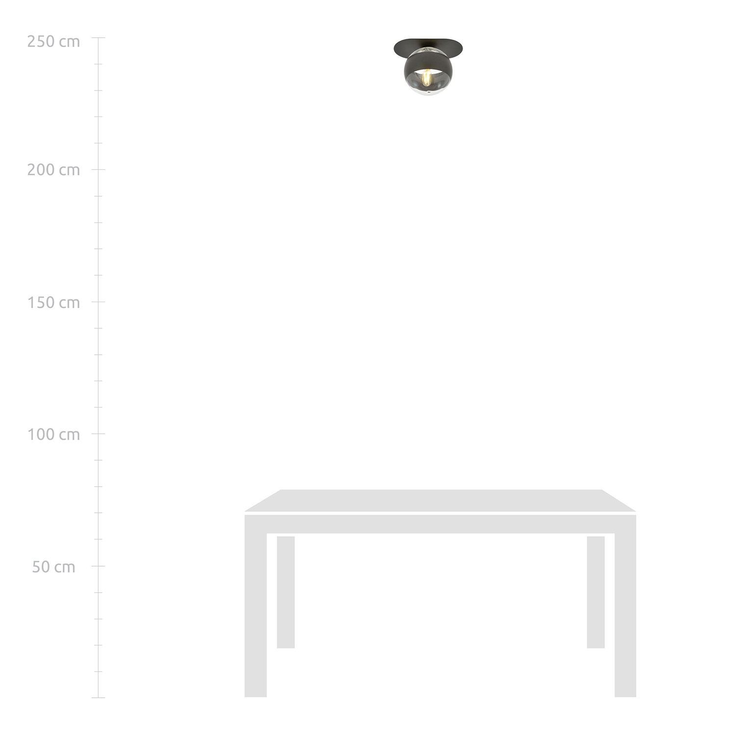 Plafoniera Minimal Teia Acciaio Nero 1 Luce E14 Ip20 LA0110-EB-PL1-NR