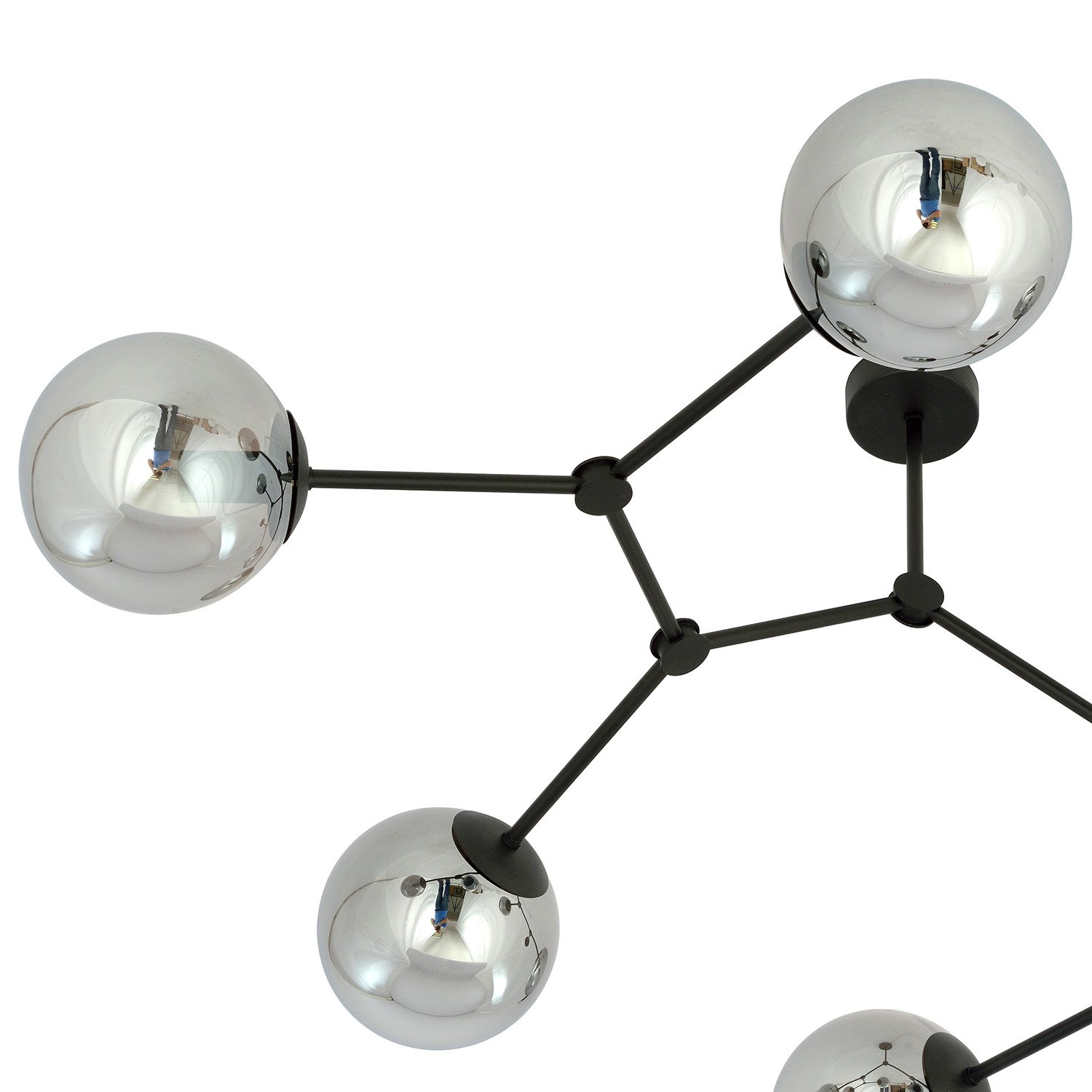 Plafoniera Minimal Selene Acciaio Nero Grigio 6 Luci E14 1134/6