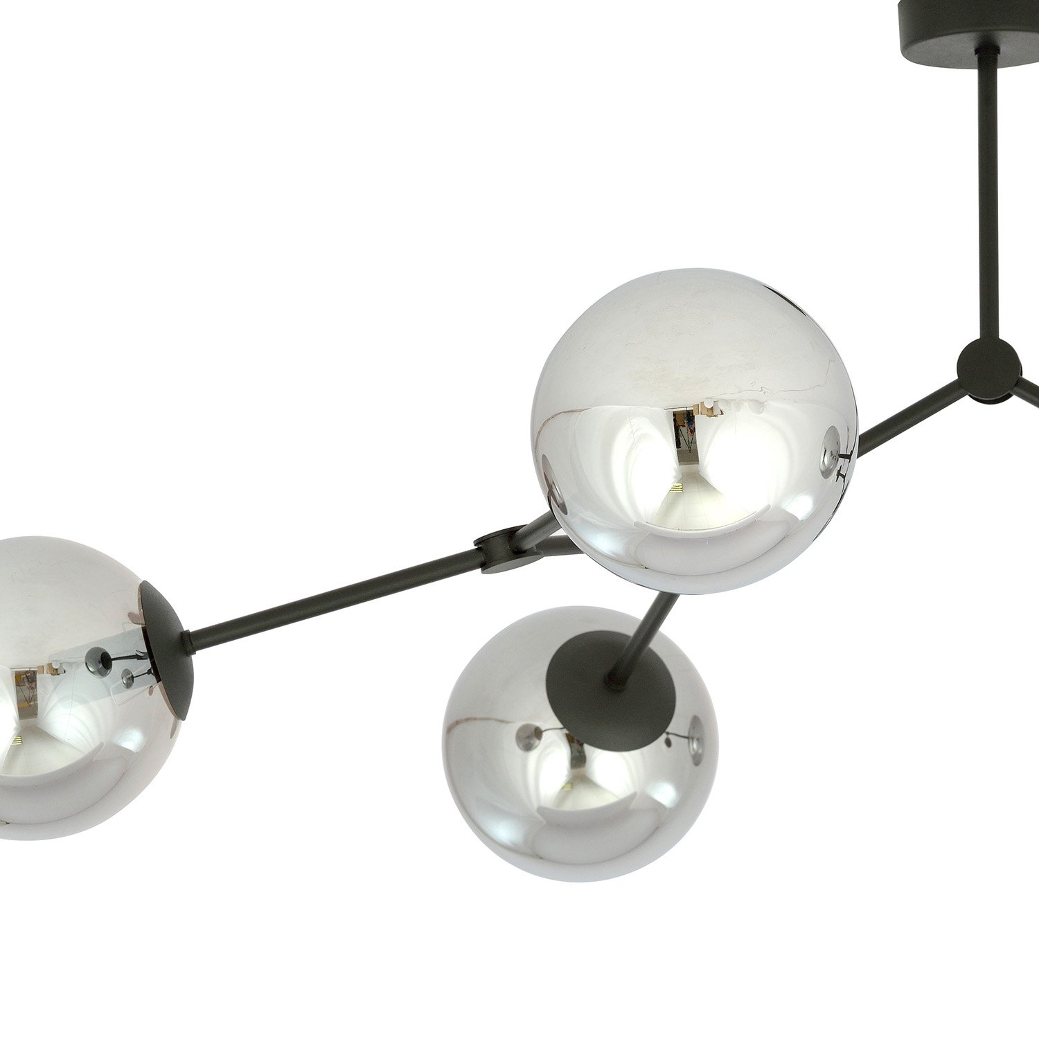 Plafoniera Minimal Selene Acciaio Nero Grigio 6 Luci E14 1134/6