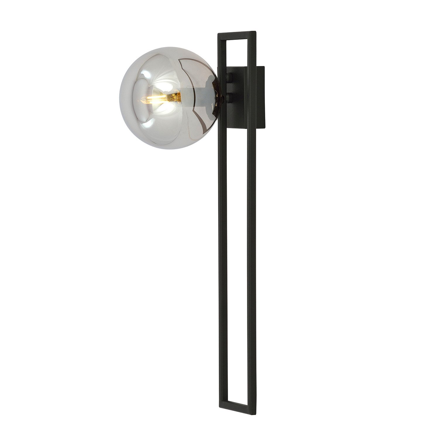 Plafoniera Moderna 1 Luce Perseo 1130/1C Acciaio Nero Vetro Fumè 1131/1C