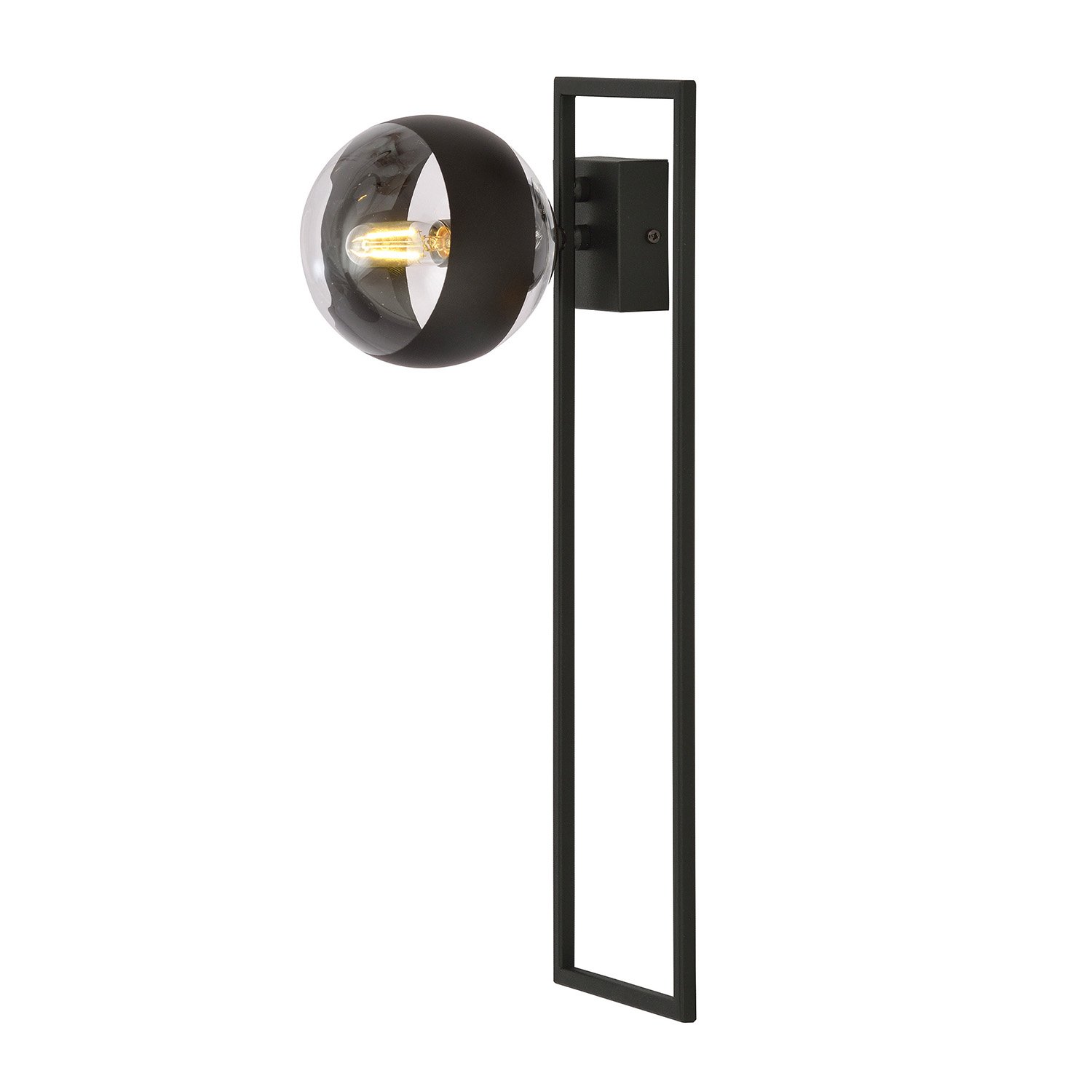 Plafoniera Moderna Perseo Acciaio Nero Trasparente Mod2 1 Luce E14 1132/1B