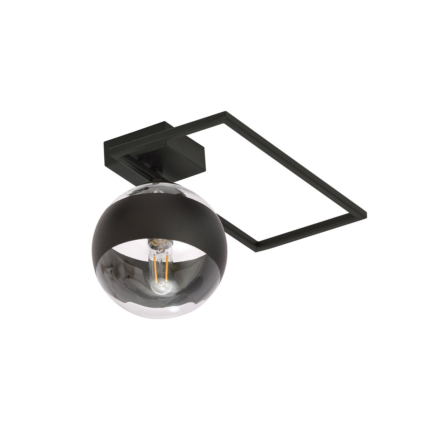 Plafoniera Moderna Perseo Acciaio Nero Mod4 1 Luce E14 1132/1D