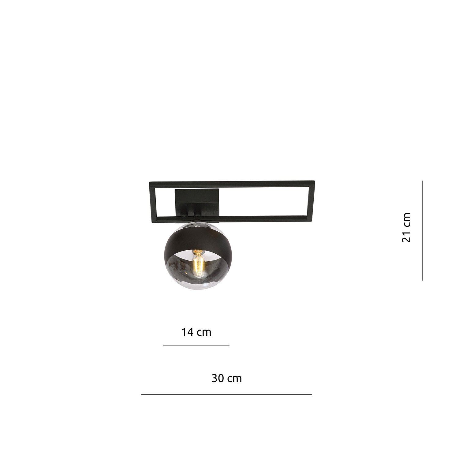 Plafoniera Moderna Perseo Acciaio Nero Mod4 1 Luce E14 1132/1D