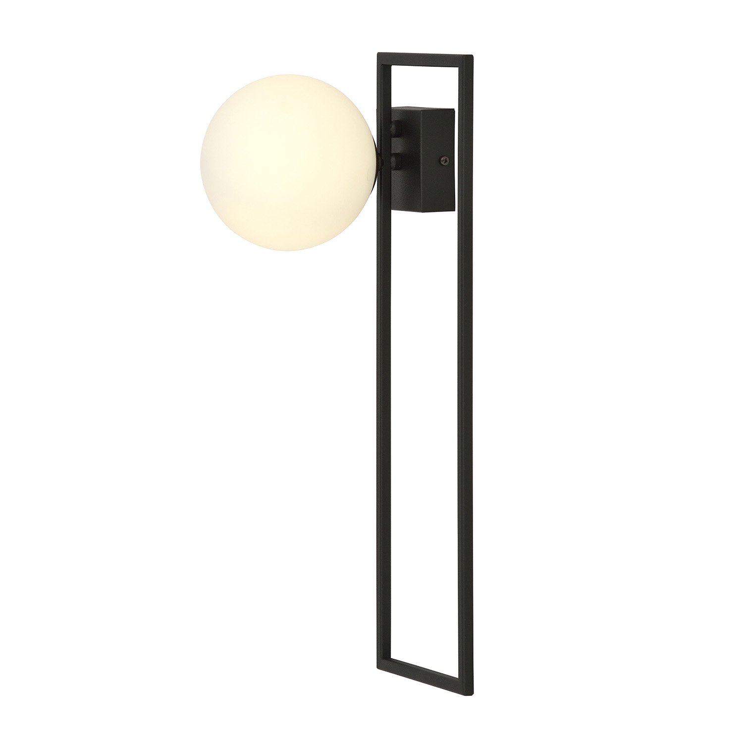 Plafoniera Moderna 1 Luce Perseo 1130/1B Acciaio Nero Vetro Opale 1130/1B