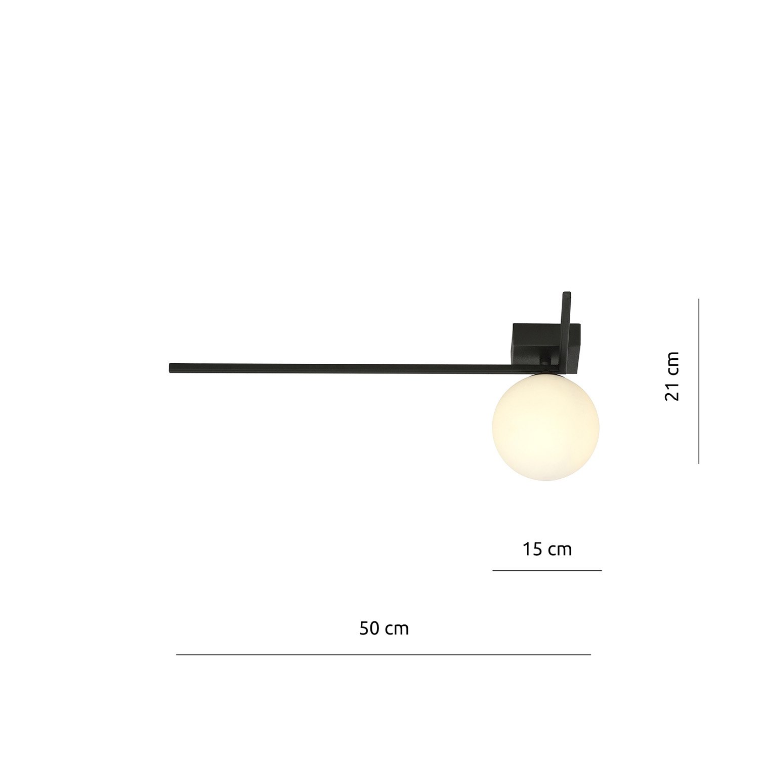Plafoniera Moderna 1 Luce Perseo 1130/1F Acciaio Nero Vetro Opale 1130/1F