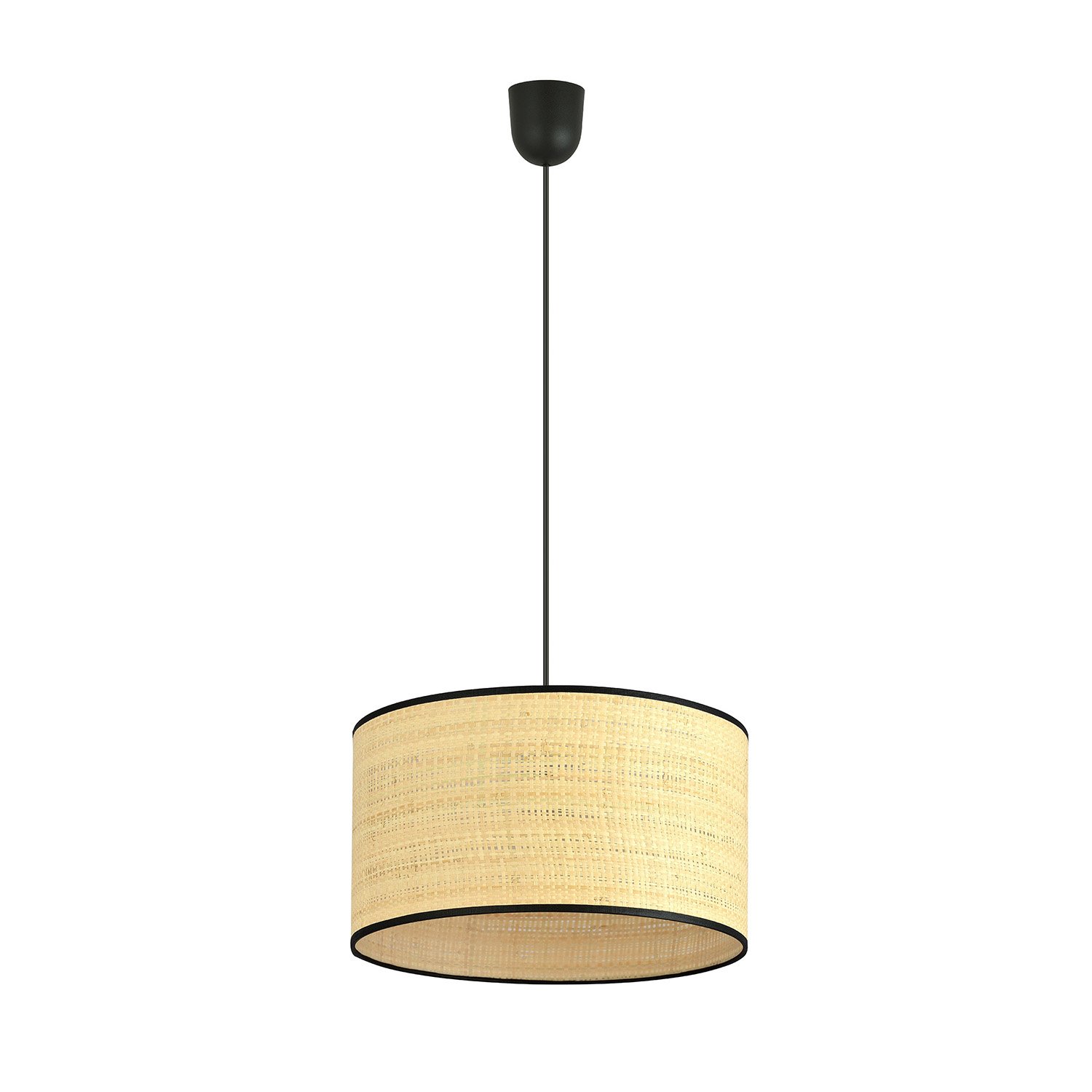Sospensione Nordica 1 Luce Drago In Acciaio Nero E Rattan LA0118-EB-1-NR-MA