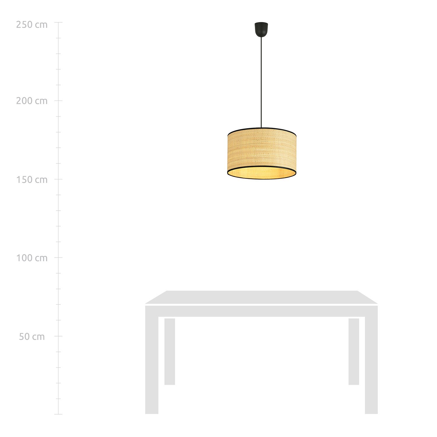 Sospensione Nordica 1 Luce Drago In Acciaio Nero E Rattan LA0118-EB-1-NR-MA