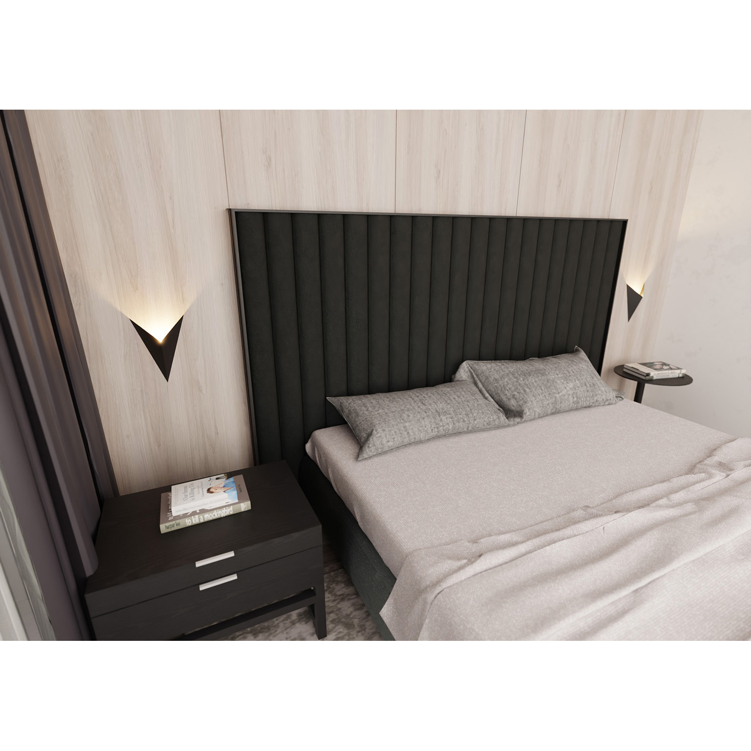 Applique Minimal Triangolare 1 Luce Indiretta Agni In Acciaio Nero LA0122-EB-AP1-NR4