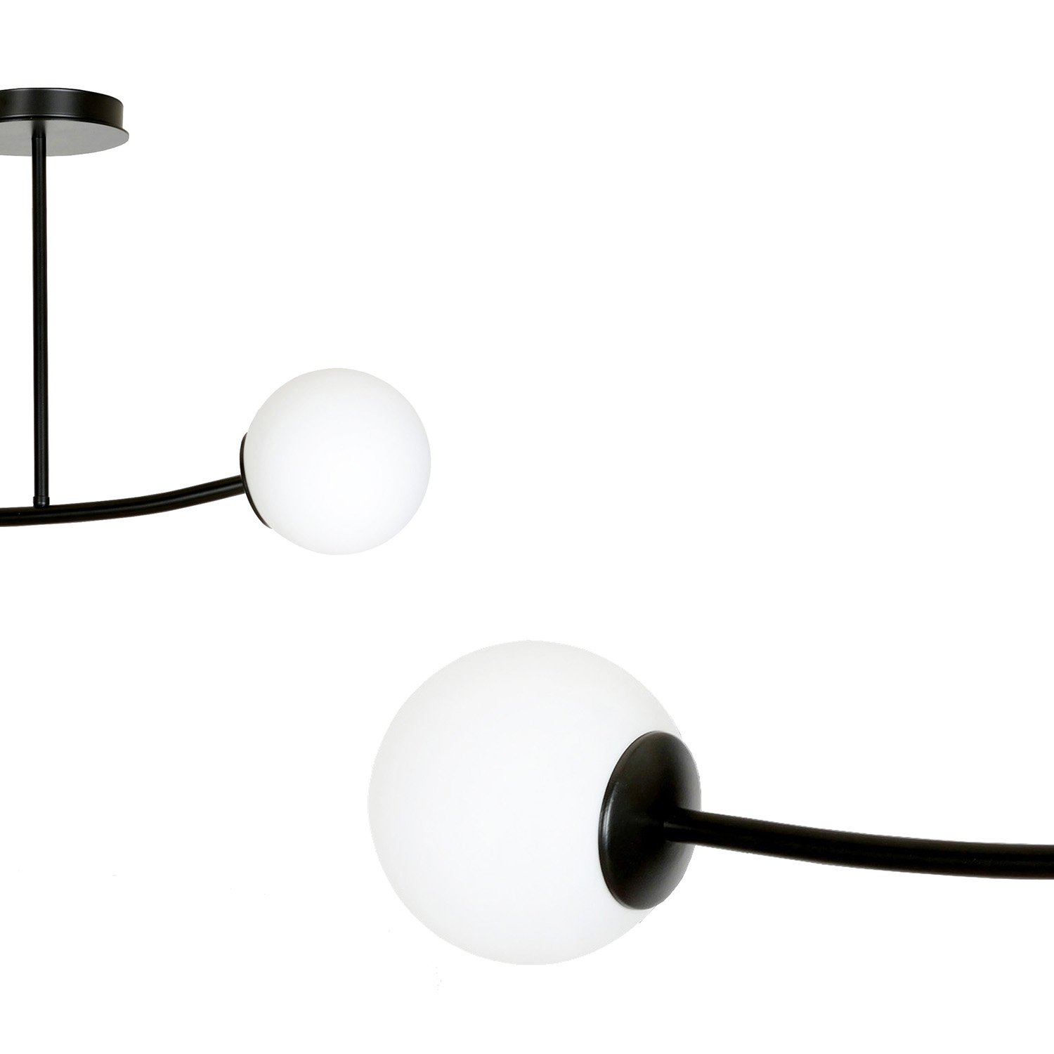 Plafoniera Contemporaneo Ramachandra Acciaio Nero 2 Luci E14 1024/2