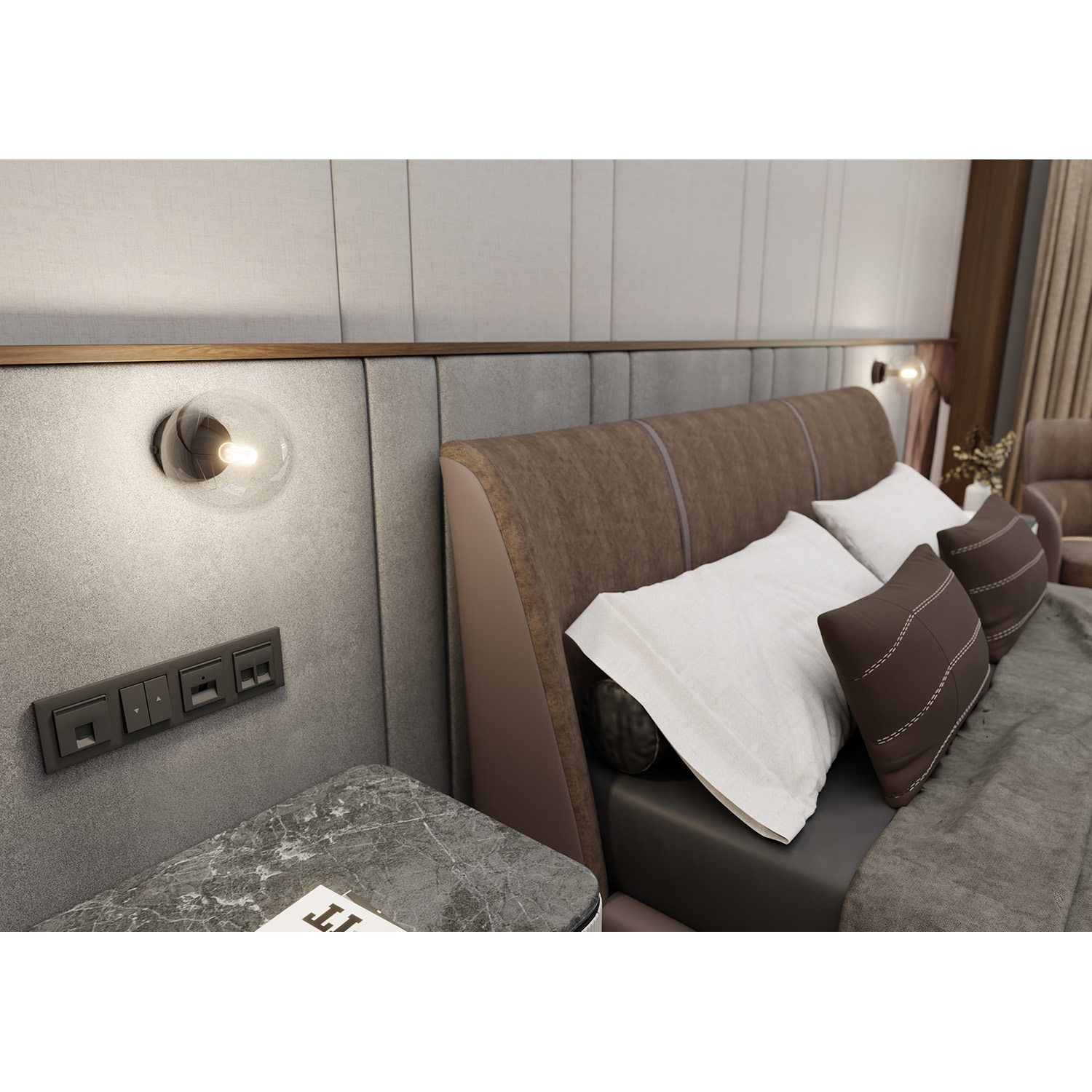 Applique 1 Luce Durga In Acciaio Nero E Sfera In Vetro Trasparente LA0135-EB-1-NR-TR