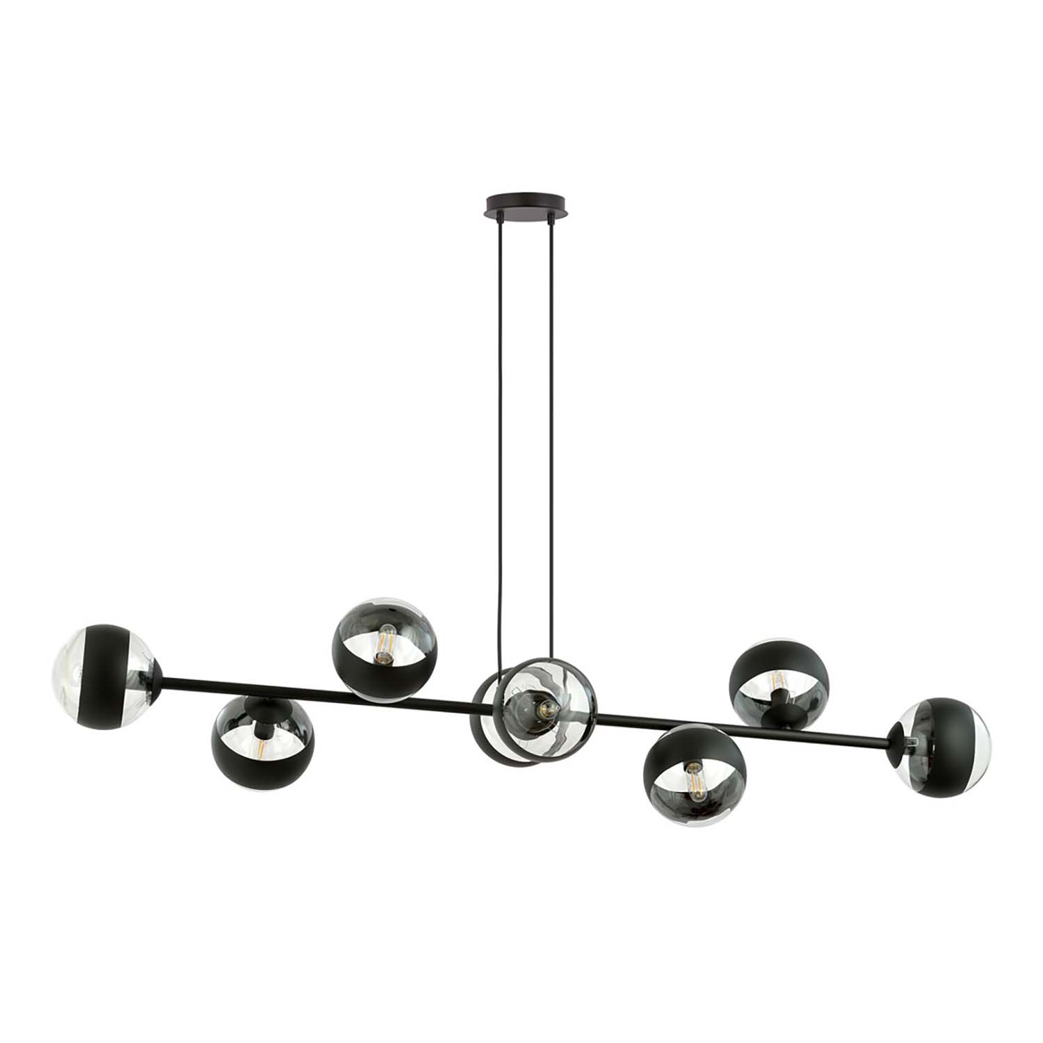 Lampadario Contemporaneo Durga Acciaio Nero 8 Luci E14 Ip20 LA0135-EB-8-NR