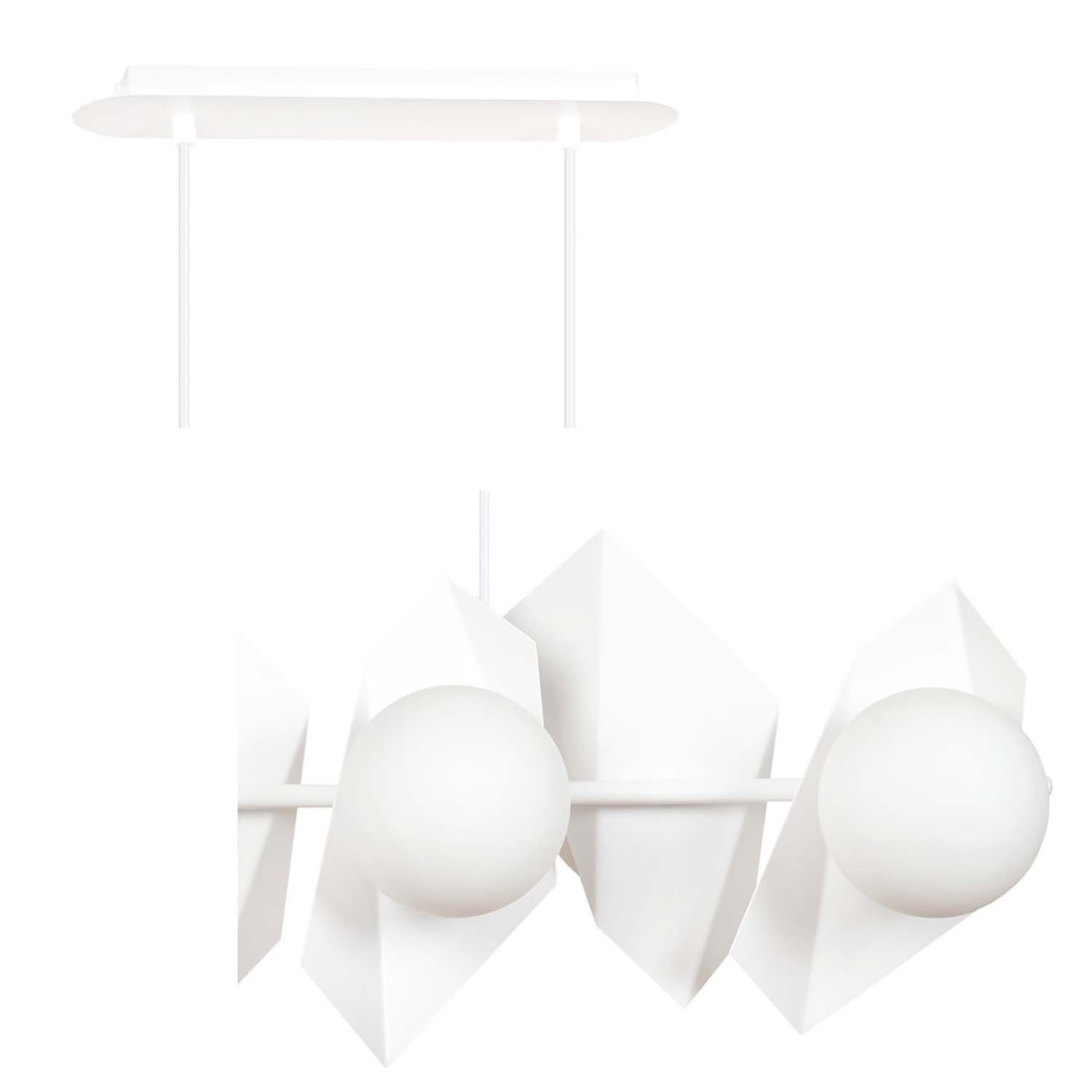 Lampadario Minimal Sharada Acciaio Bianco 6 Luci E14 637/6