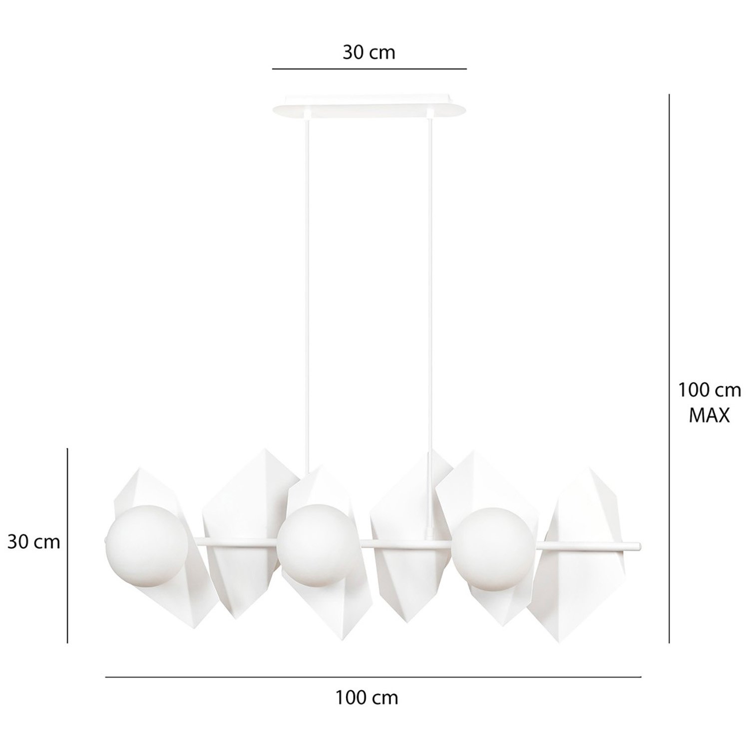 Lampadario Minimal Sharada Acciaio Bianco 6 Luci E14 637/6
