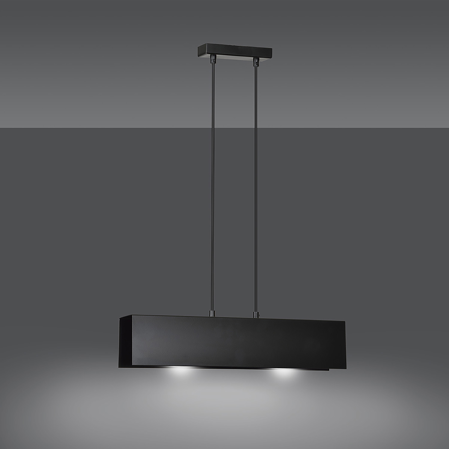 Lampadario Moderno 2 Luci Hachiman In Acciaio Nero LA0145-EB-2-NR
