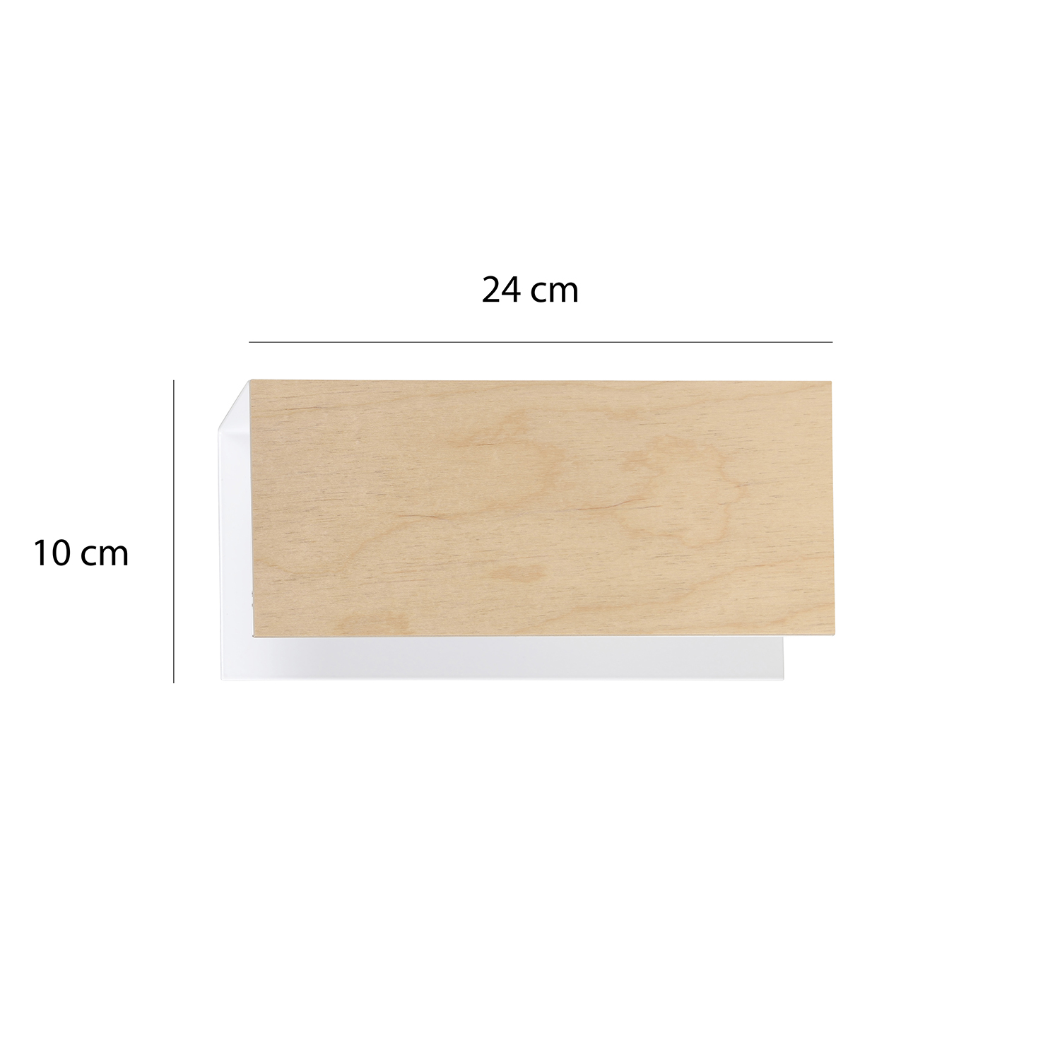 Applique 1 Luce Merlino In Acciaio Bianco Corpo Rettangolare E Legno Naturale LA0163-EB-AP1-BI