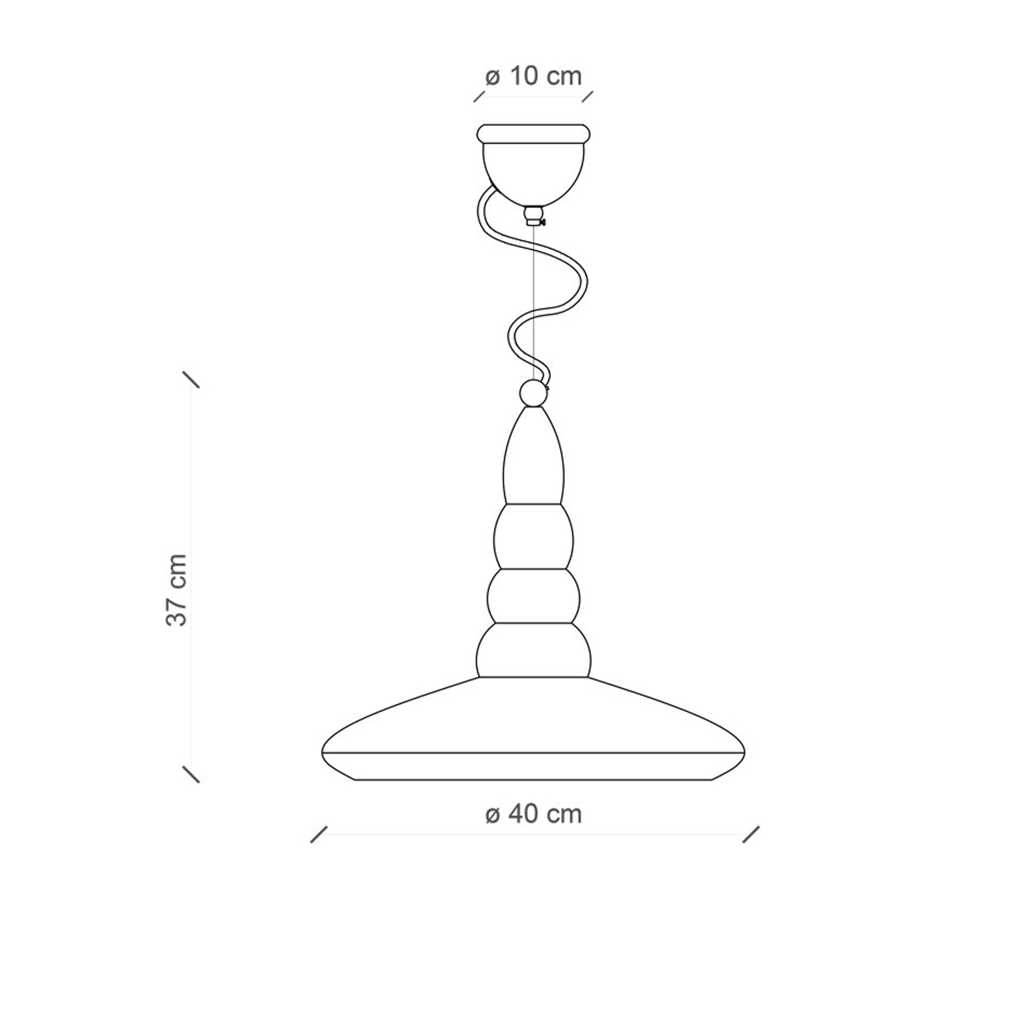 Lampadario Vintage Vague Vintage Ferro E Ceramica Azzurro 1 Luce E27 40Cm C1410-VIA