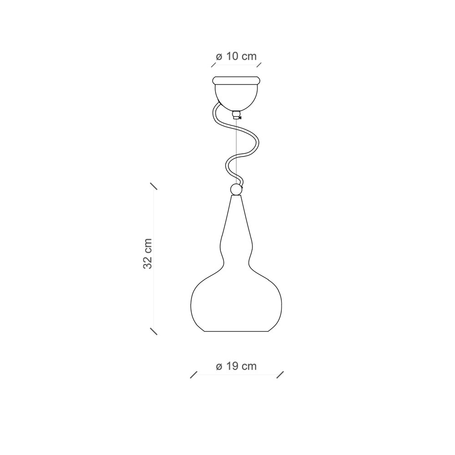 Lampadario Vintage Vague Vintage Ferro E Ceramica Nero 1 Luce E27 C1413-VIN