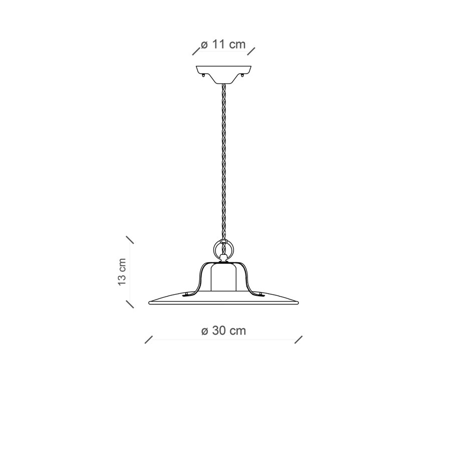Lampadario Vintage Country Ferro E Ceramica Azzurro 1 Luce E27 30Cm C1442-VIA